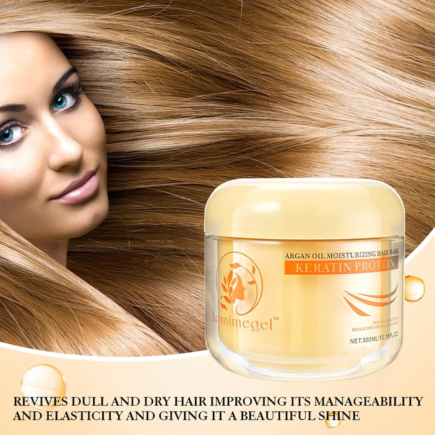 Collagen Repair Hair Mask for Dry Damaged Hair 10 15 oz - Aomimegel Official Imagery - 4