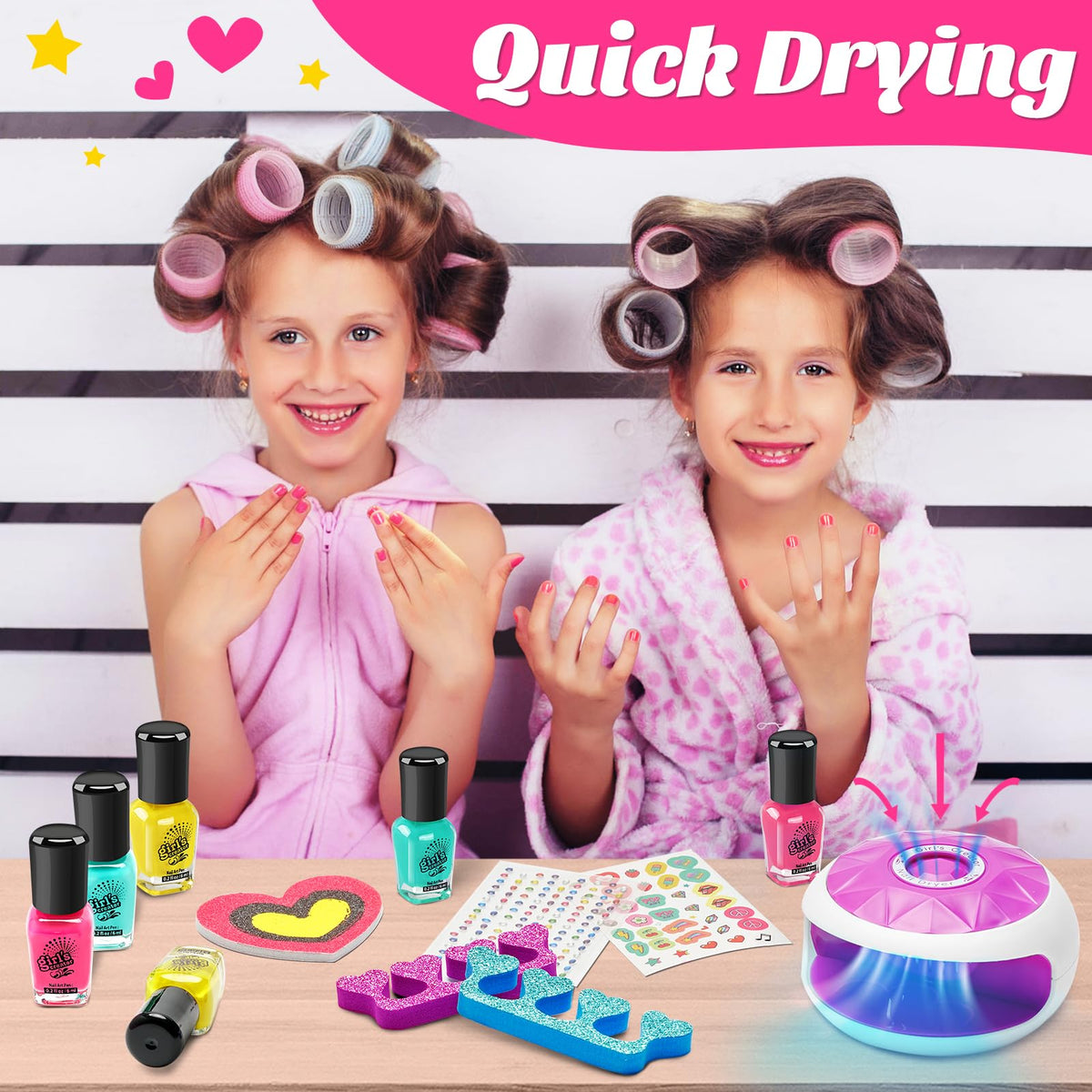 Kids Spa Day Kit Girls Foot Spa Music Soak Tub Nail Dryer - Holycco Official Imagery - 4