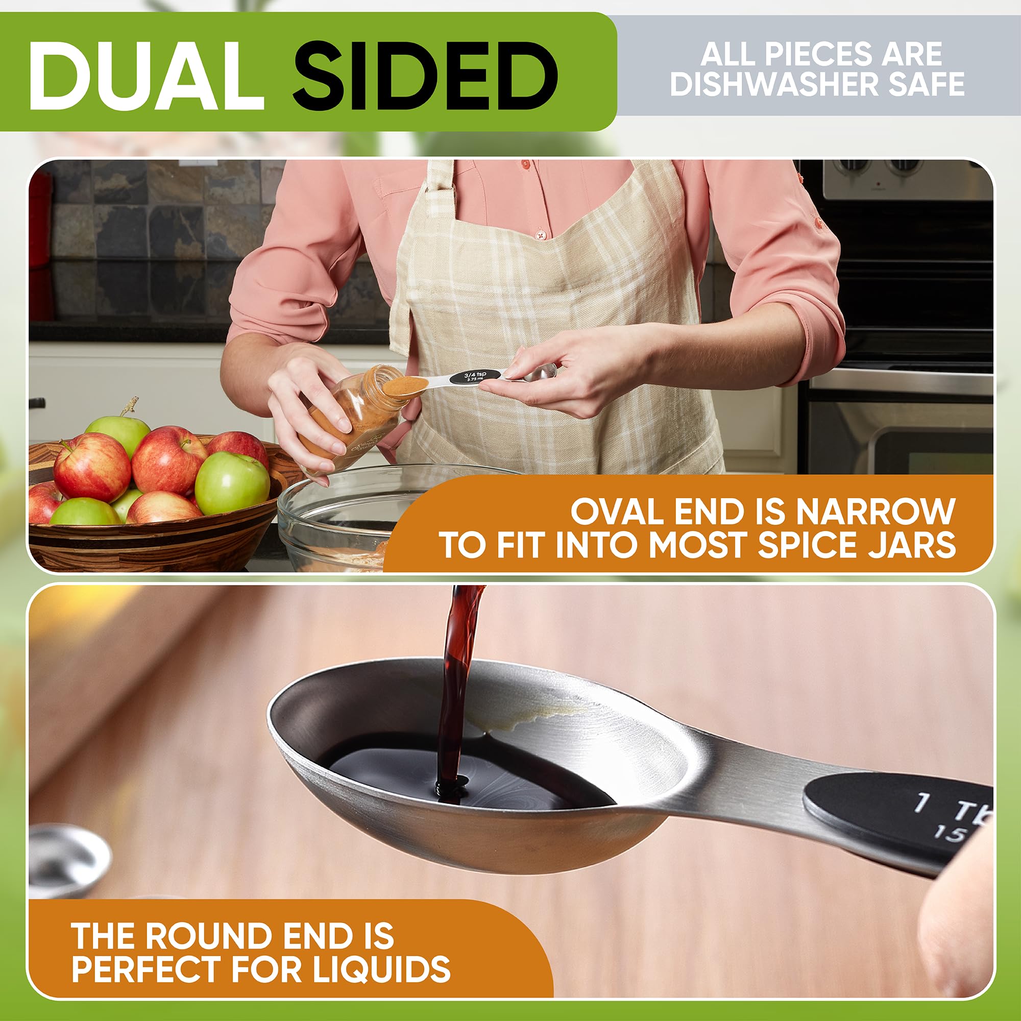 Spring Chef Magnetic Measuring Cups & Spoons Set of 15 with Level by Spring Chef - Angle View 8