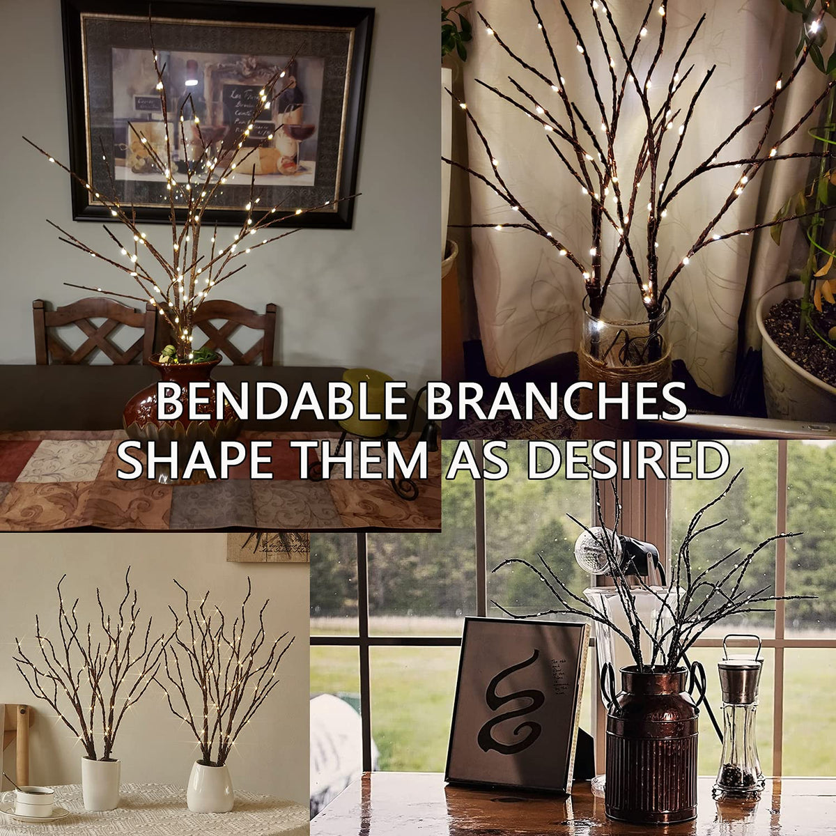 Fudios Lighted Branches with Timer 70 LED Fairy Lights 18in - Fudios Official Imagery - 7