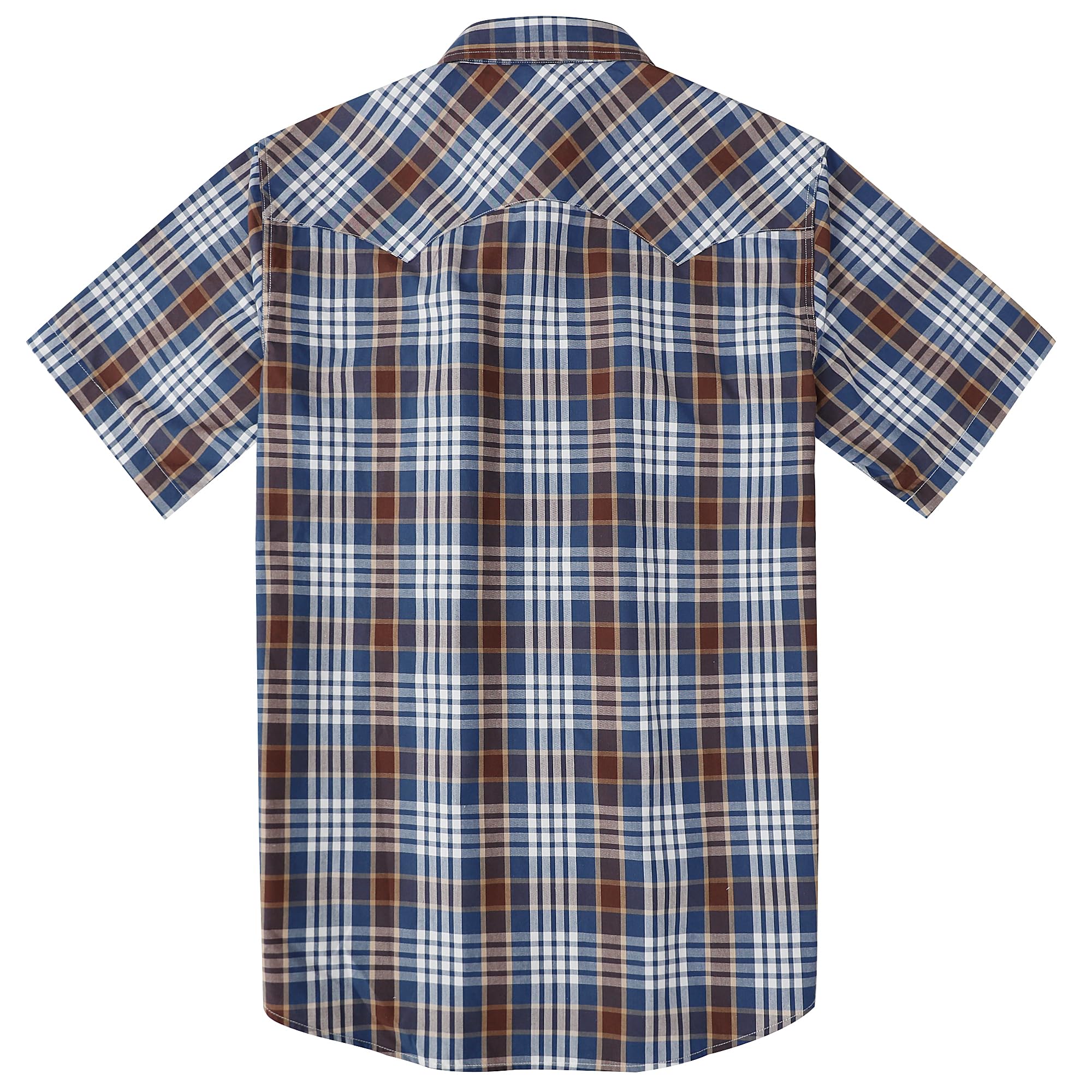 Dubinik® Pearl Snap Western Shirt for Men Short Sleeve 2 Sawtooth Pocket - Dubinik Official Product View 2