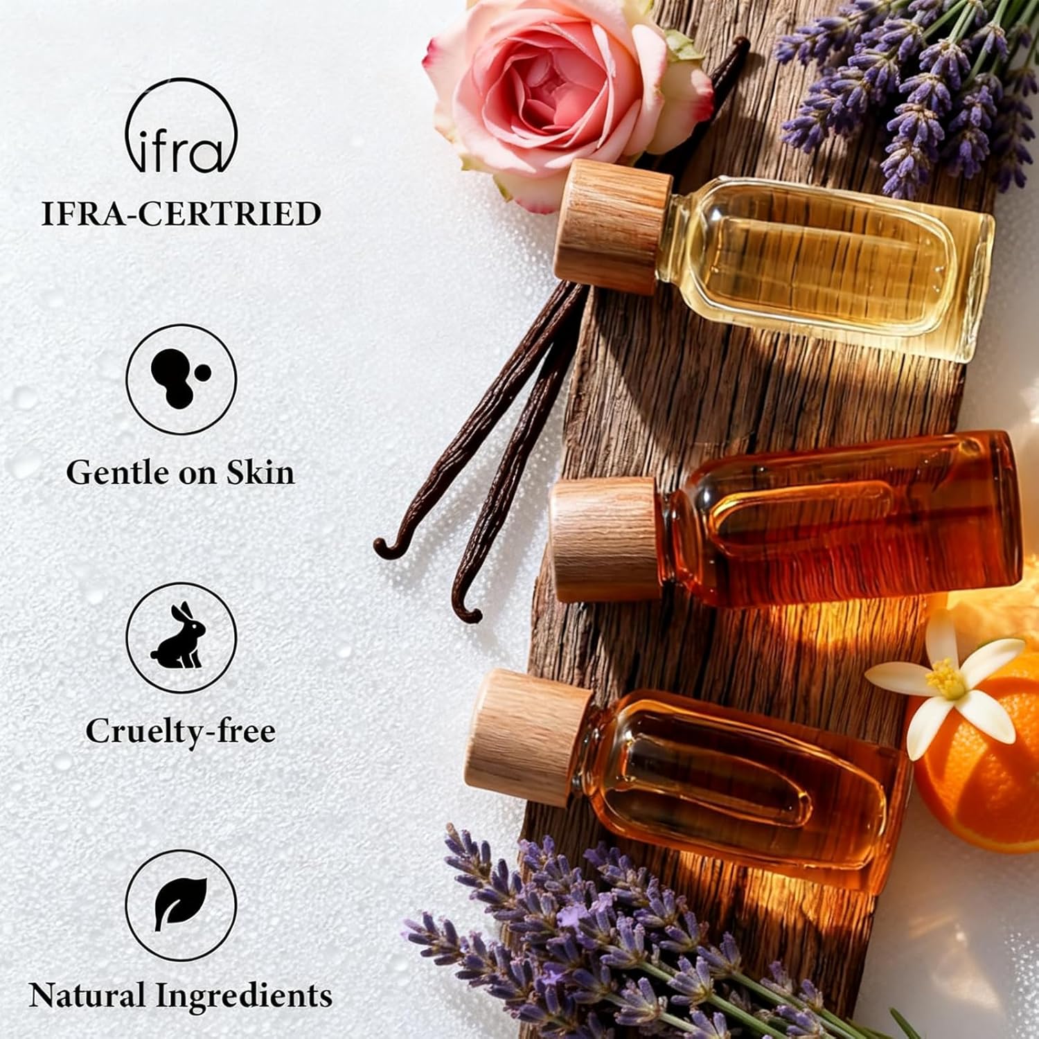 Elyscentra pheromones perfume for women featuring long-lasting amber vanilla scent in an eau de parfum spray bottle.