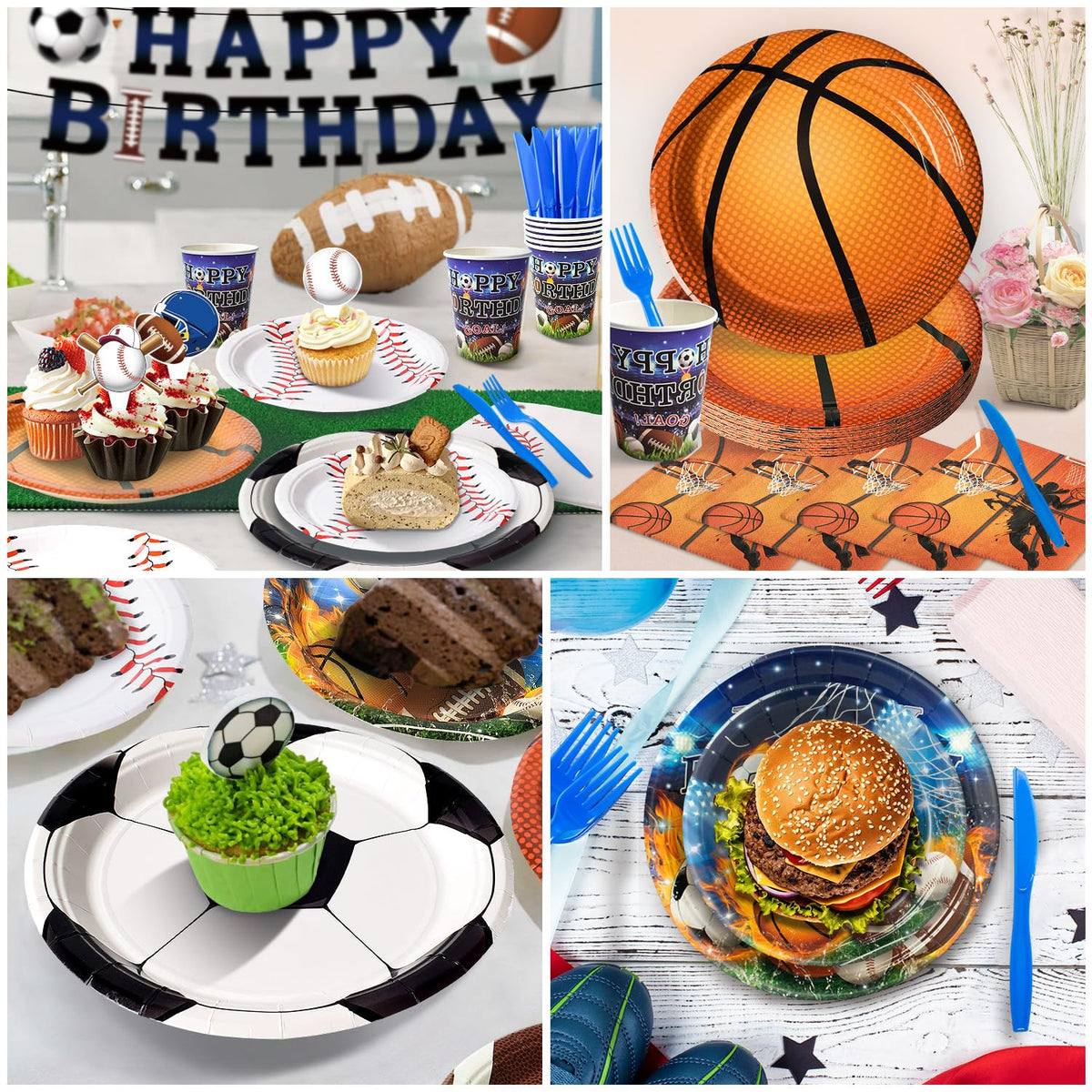 244 Pcs Sports Birthday Party Decorations - Kinovo Official Imagery - 8