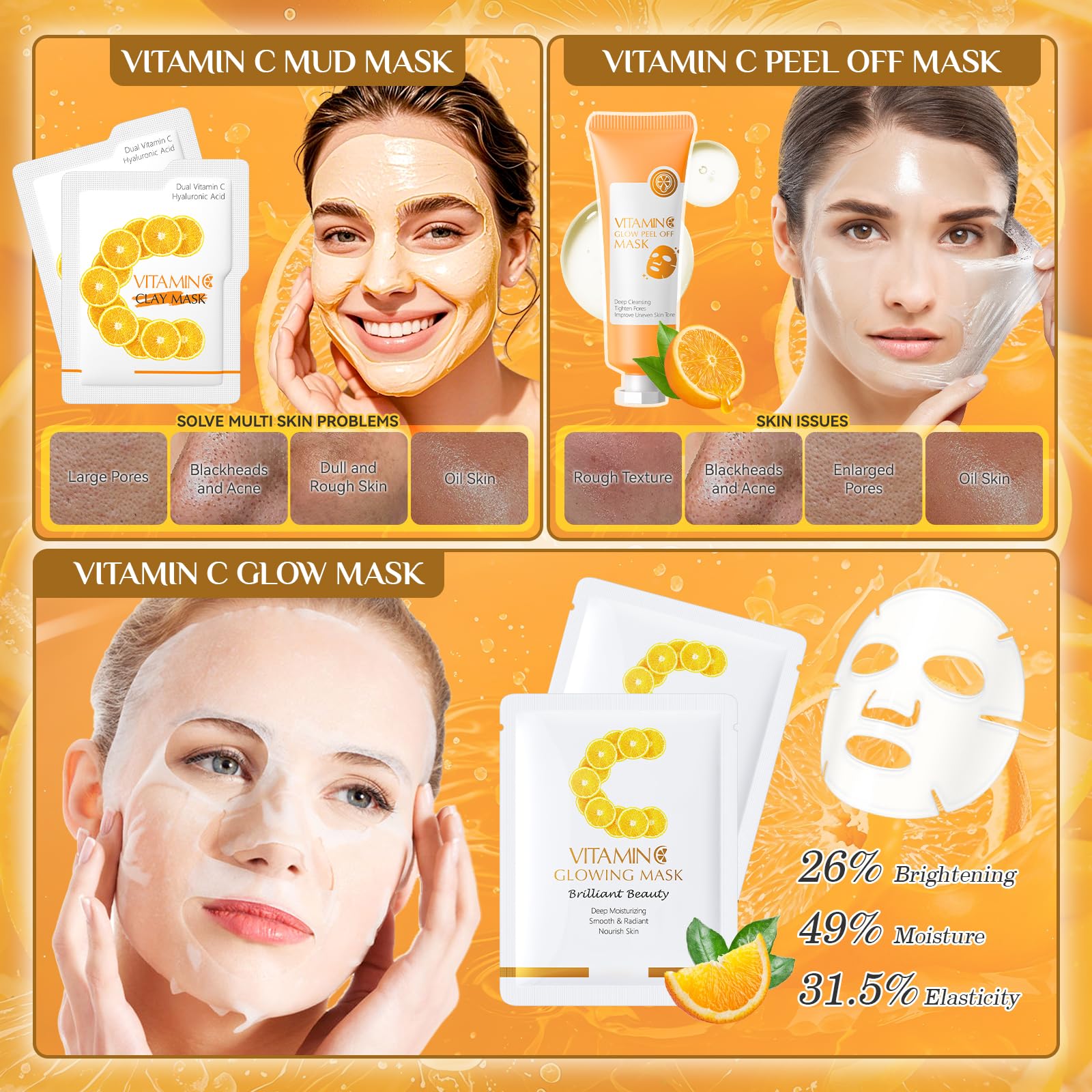 28 Pcs Vitamin C Skin Care Set, Skincare for Girls 10-12, - Ofanyia