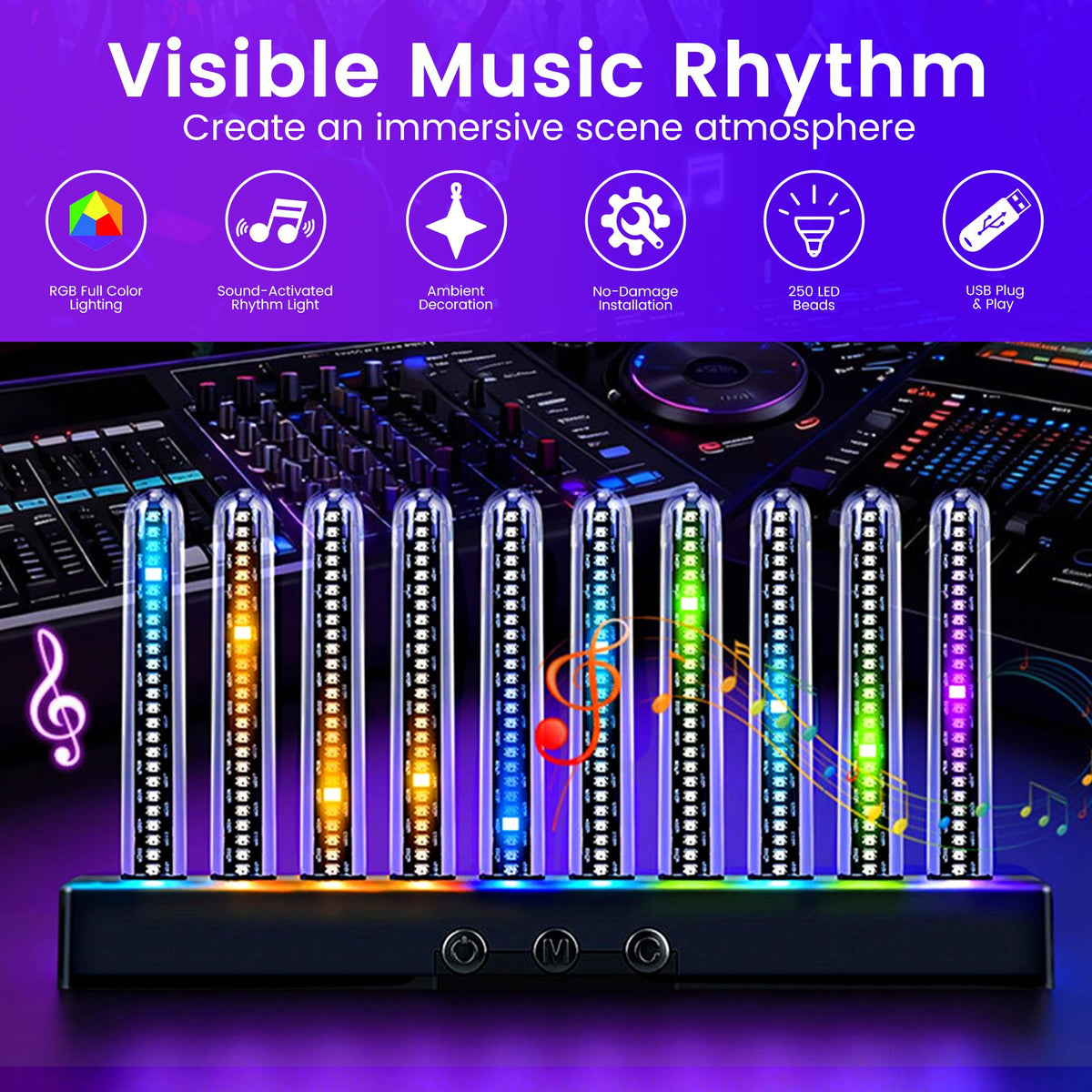 Audio Visualizer Gadget Rechargeable RGB Sound Activated - BSOD Official Imagery - 6