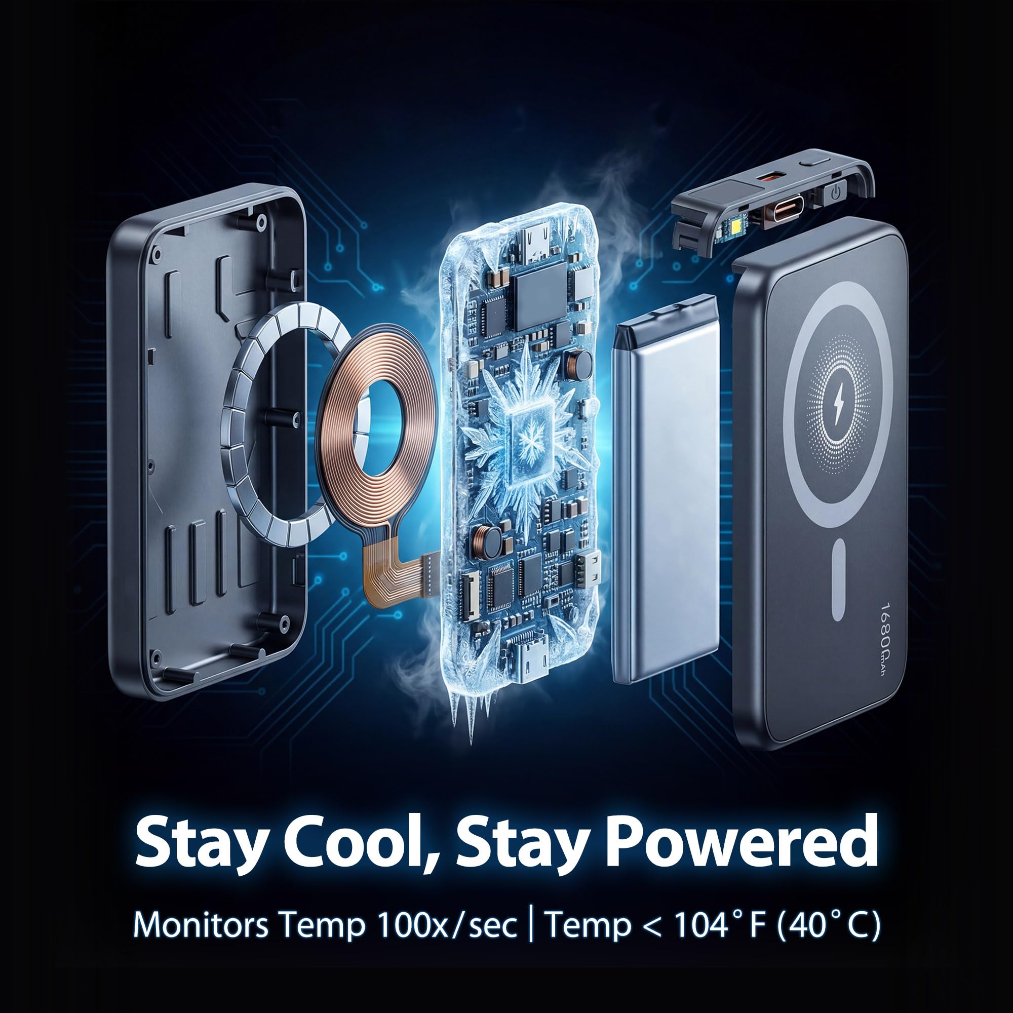2 Pack 16800mAh Magnetic Power Bank with Built in Cables - GUGOBOX Official Imagery - 7