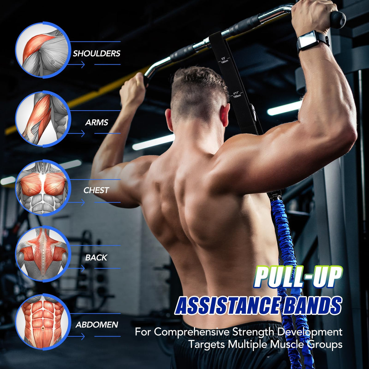 Pull Up Assistance Bands with Foot Support Pedal - ALongSong Official Imagery - 8