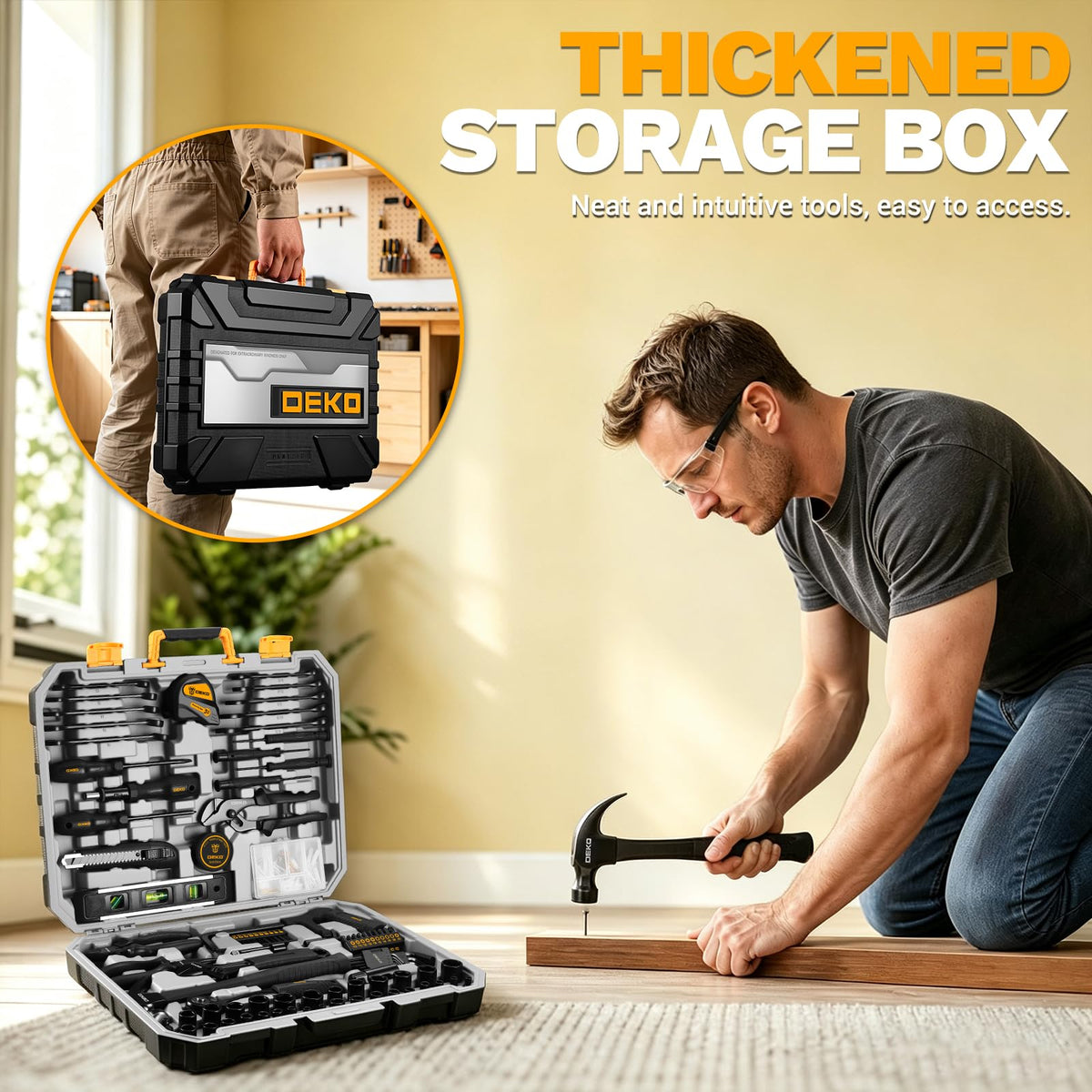 DEKOPRO 218 Piece General Household Hand Tool kit - DEKOPRO Official Imagery - 5
