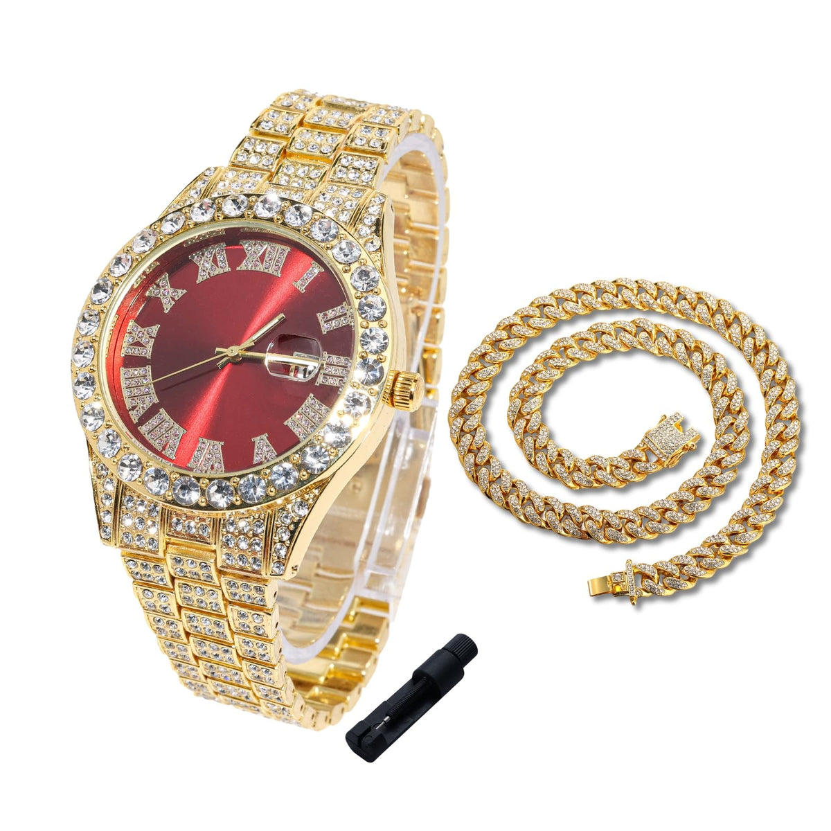 Halukakah Diamonds Gold Watch Iced Out for Boy Teens Kids - Halukakah Official Imagery - 1
