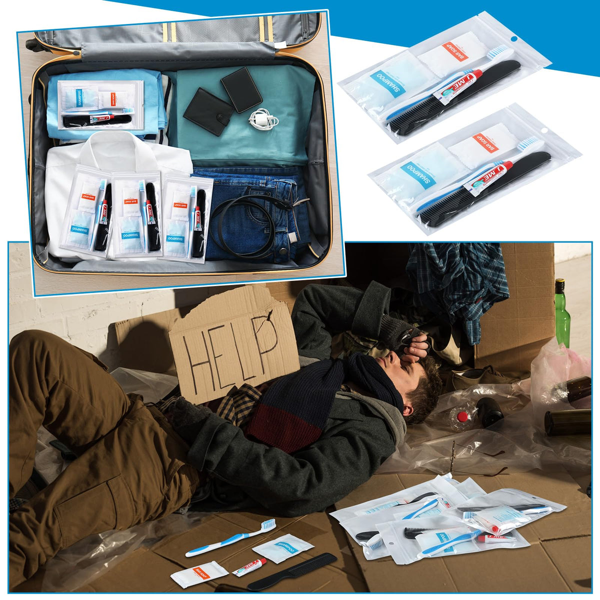 Newtay 240 Pcs 48 Kit Personal Hygiene for Homeless Bulk - Newtay Official Imagery - 6