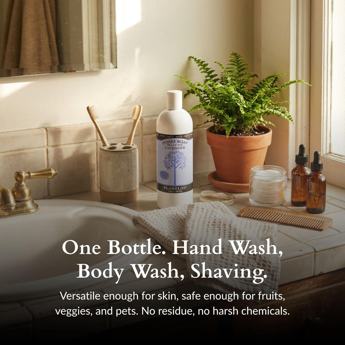 Plantlife Lavender Foam Soap Refill Organic Aloe Vera 16 oz - Plantlife Official Imagery - 5