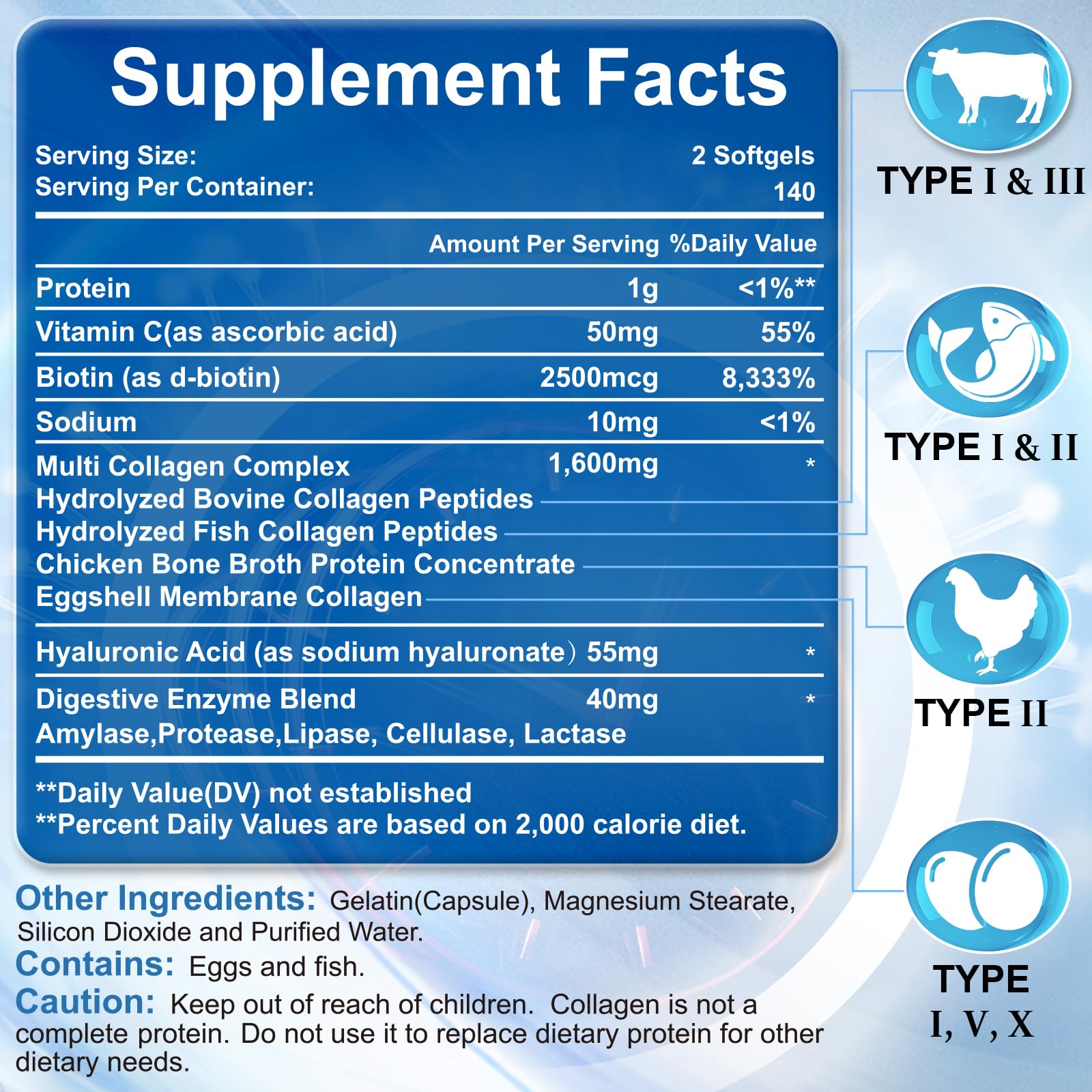 Multi Collagen Peptides for Women Men Type I II III V X - SIGNILIFE Official Imagery - 3