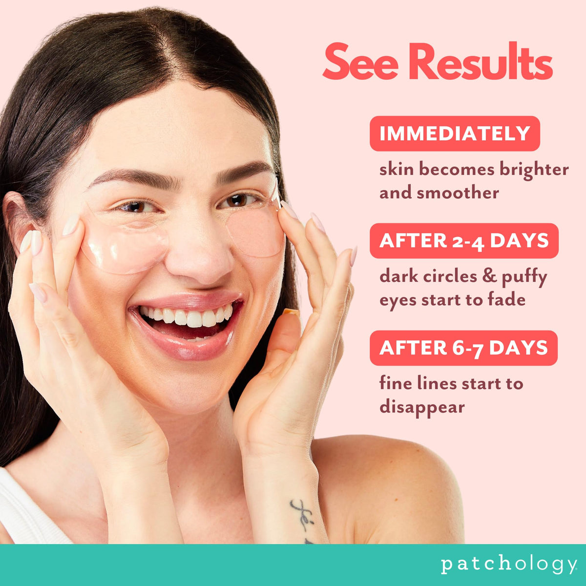 Patchology Ros Hydrogel Eye Patches for Puffy Eyes Dark - Patchology Official Imagery - 7
