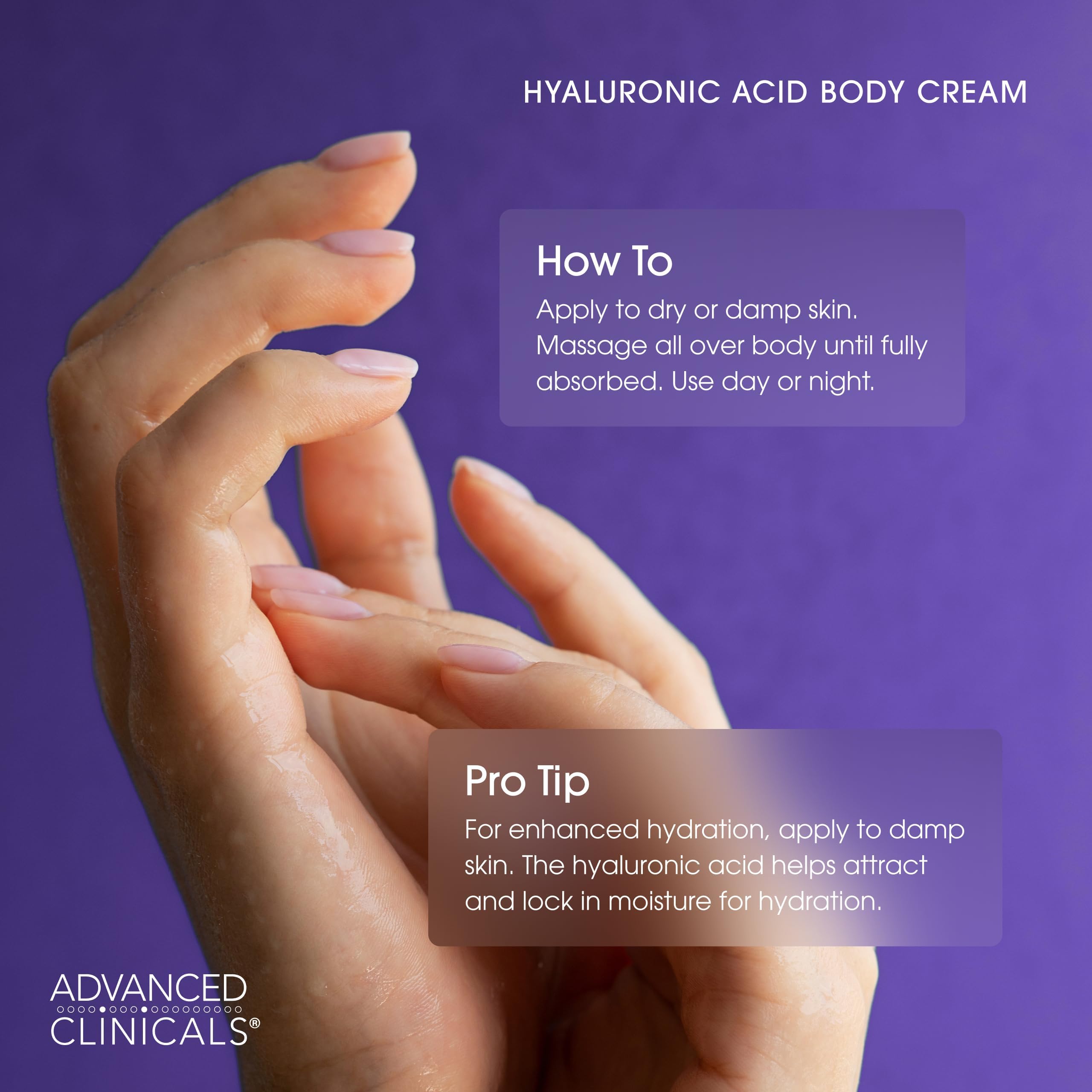 Advanced Clinicals Hyaluronic Acid Moisturizer Body Cream - Advanced Clinicals Official Imagery - 8