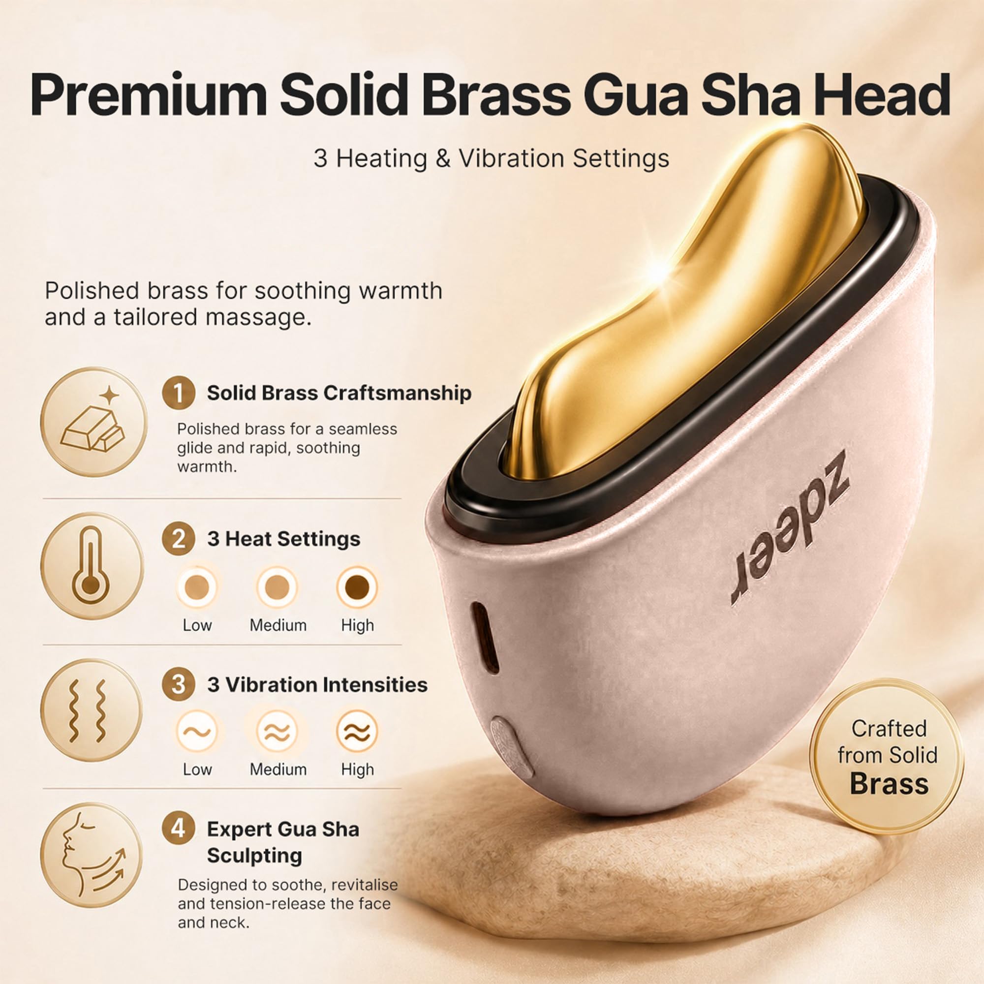 GS5 Electric Heated Gua Sha Tool Red Light Face Massager - ZDEER Official Imagery - 5