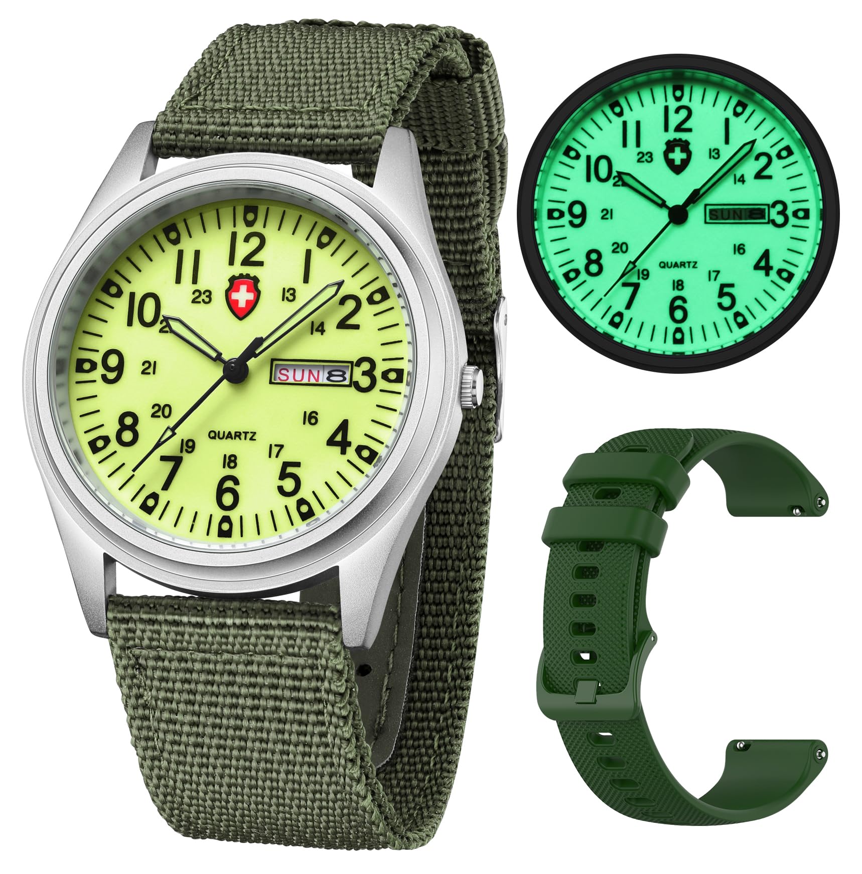 Gosasa Unisex Military Field Watch, Analog Quartz Watch with - Product Imagery