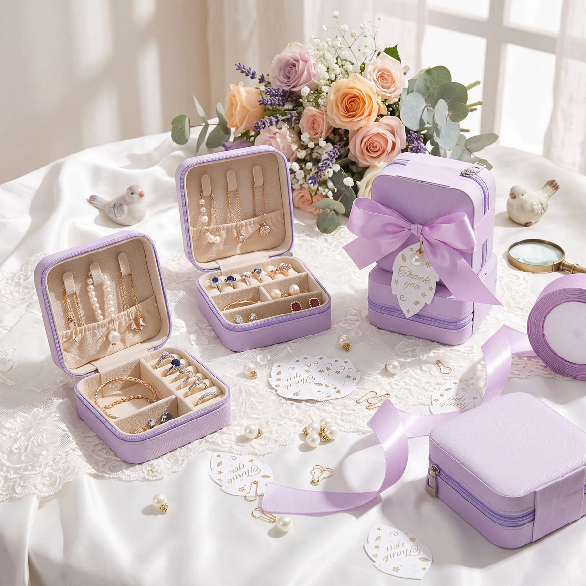 Nosiny Travel Jewelry Case Bulk Mini Bridesmaid Gifts - Nosiny Official Imagery - 5