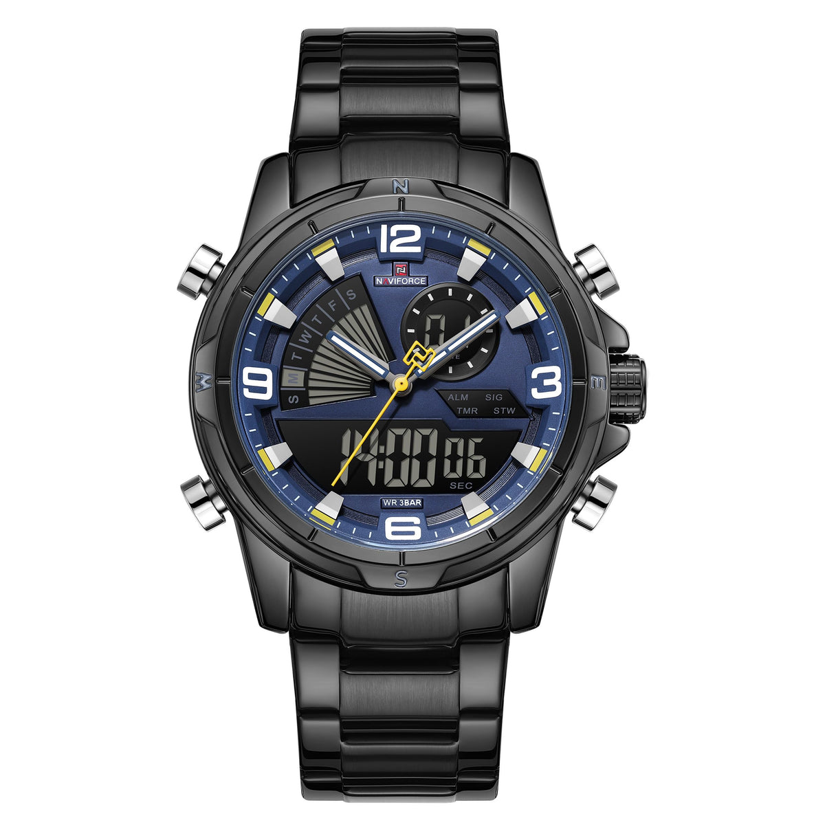 NAVIFORCE Luxury Stainless Steel Analog Digital Watches for - NAVIFORCE Official Imagery - 7