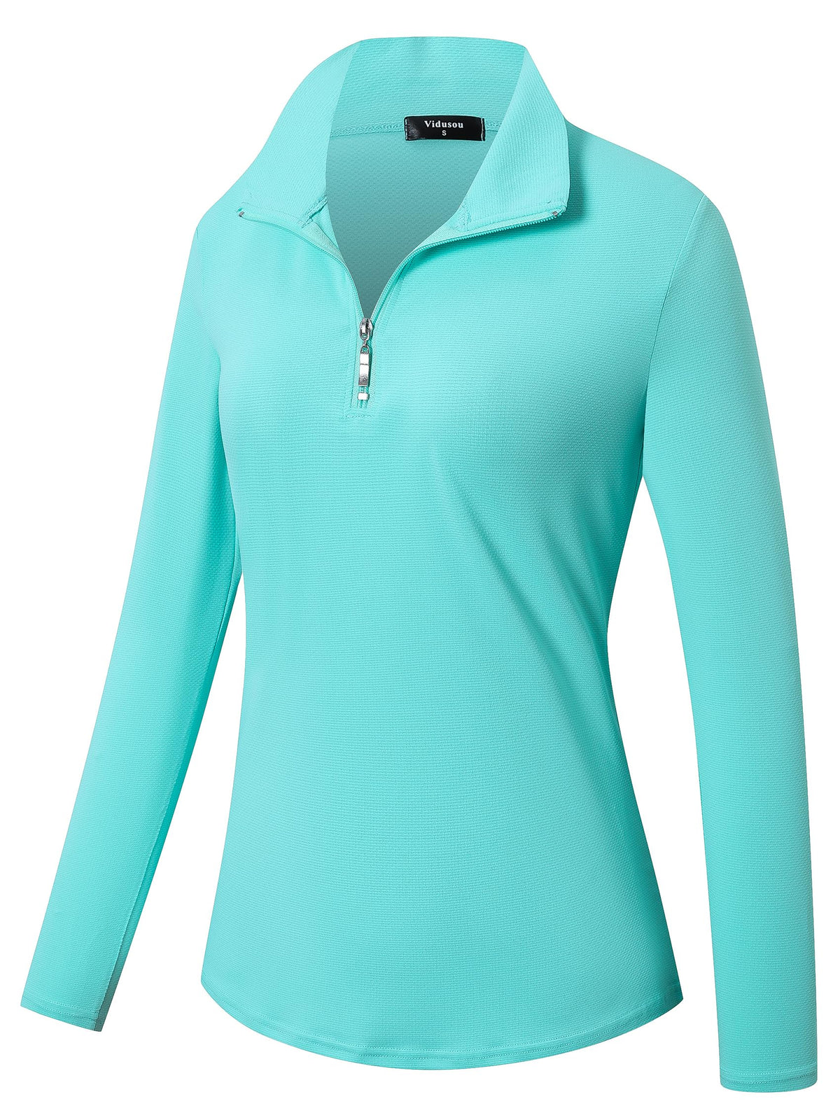 Womens Golf Shirts Long Sleeve Workout Tops Zip Up Tennis - Vidusou Official Imagery - 8