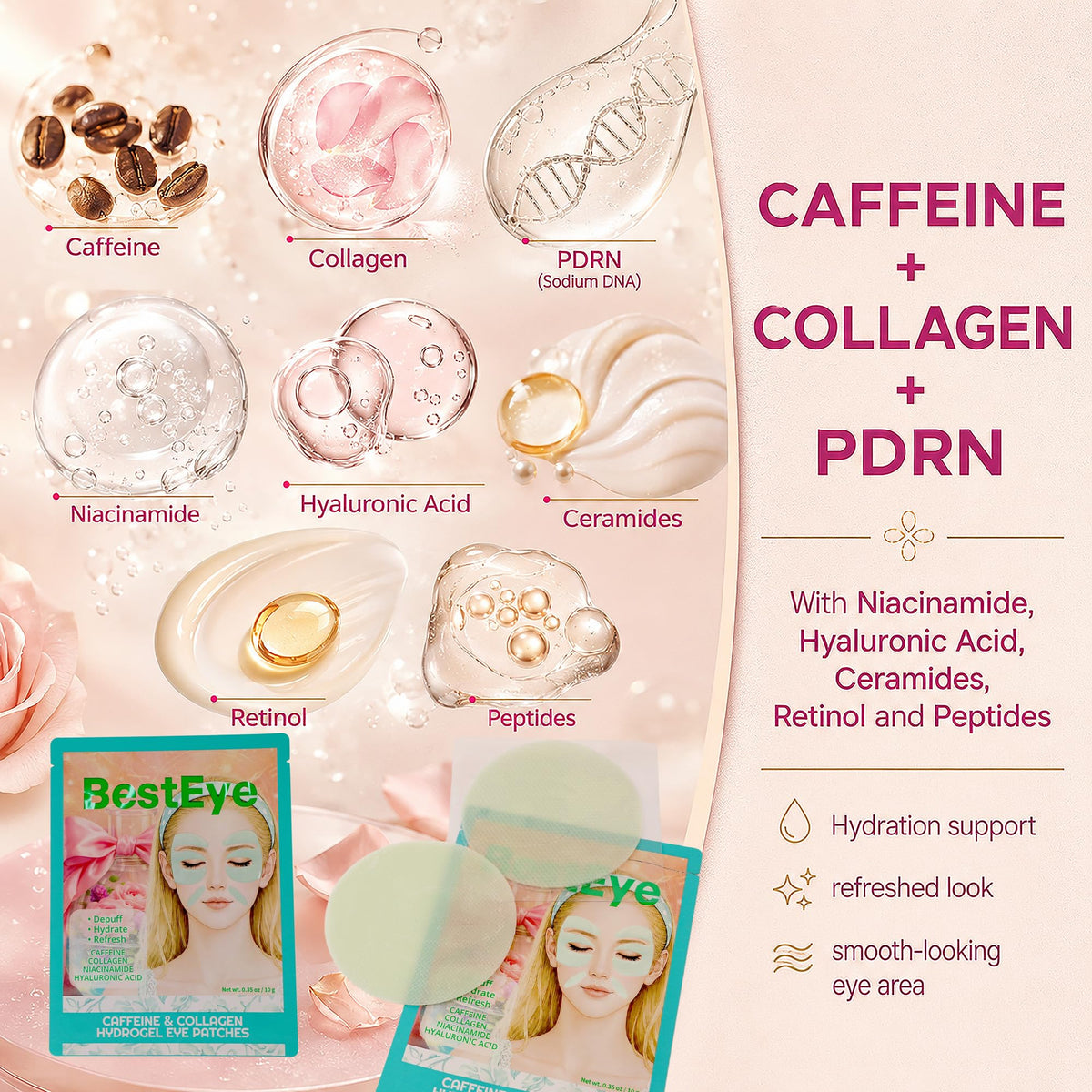 Collagen Under Eye Patches for Puffy Eyes and Dark Circles - Besteye Official Imagery - 6