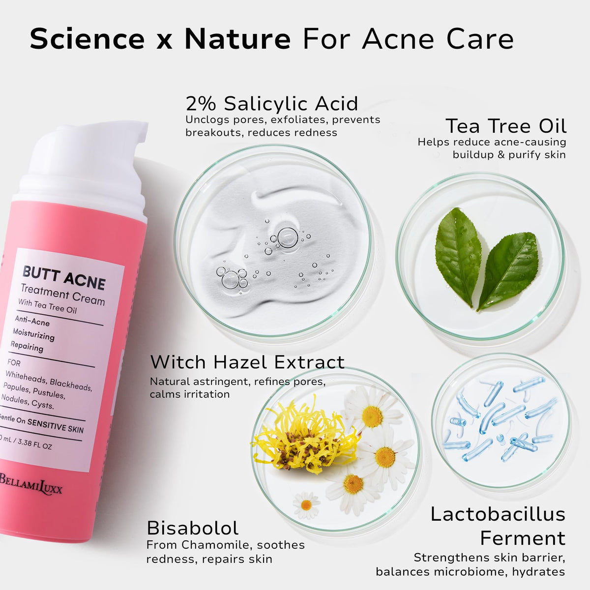 BellamiLuxx Butt Acne Clearing Treatment Cream Body Acne - BellamiLuxx Official Imagery - 5