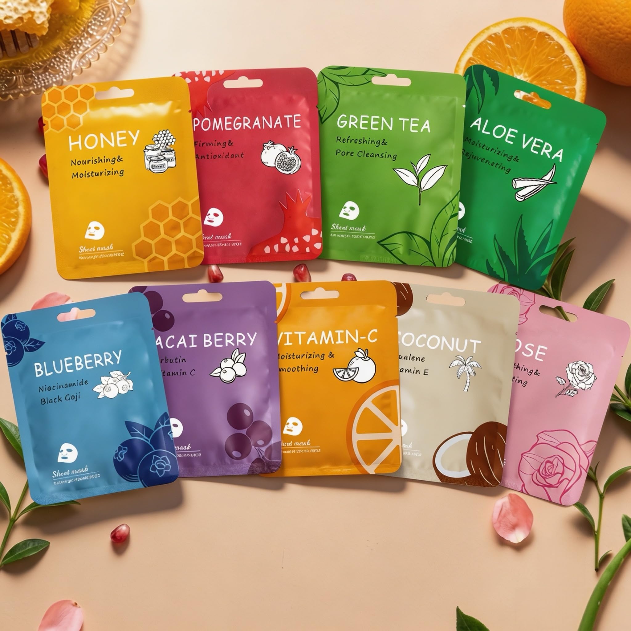 Face Mask Skin Care， Nourishing Spa Facial Masks for Girls Women - Meleell