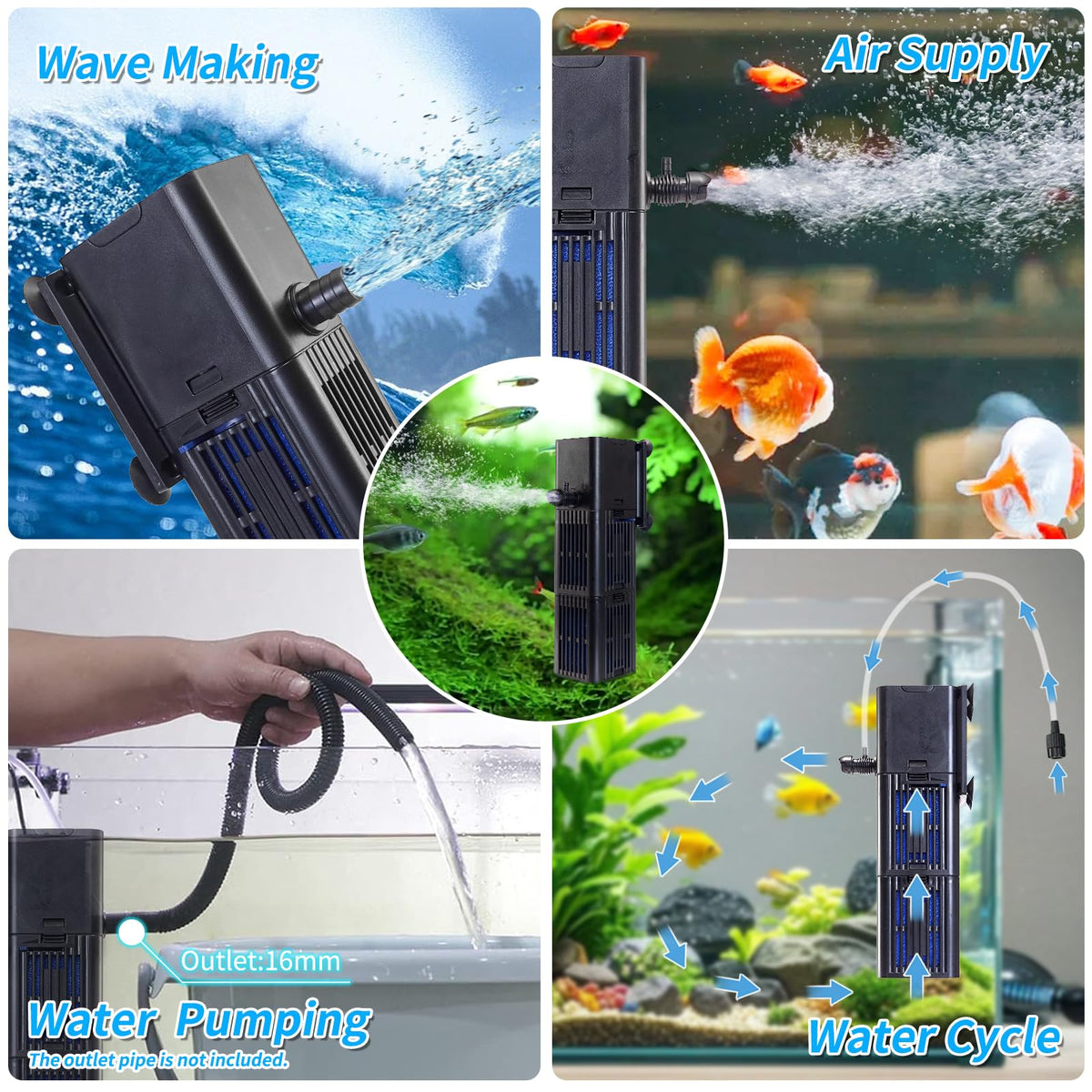 TARARIUM Aquarium Filter for Fish Tank 4 in 1 Medium fit 20 - TARARIUM Official Imagery - 6