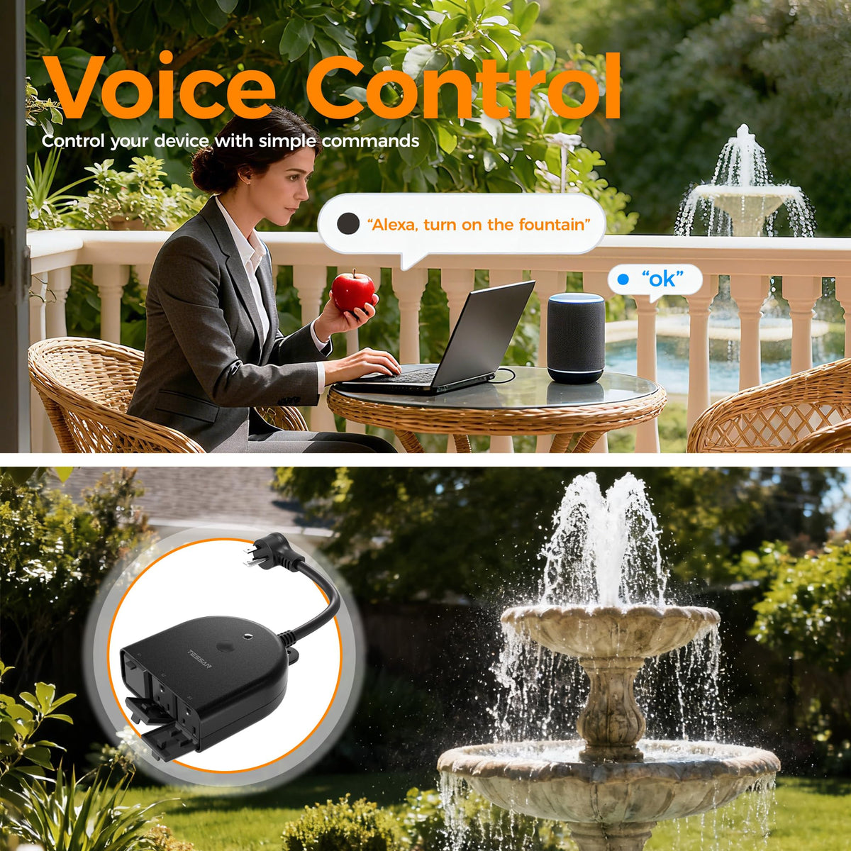 TESSAN Outdoor Smart Plug Waterproof 2 4GHz WiFi Only - TESSAN Official Imagery - 5