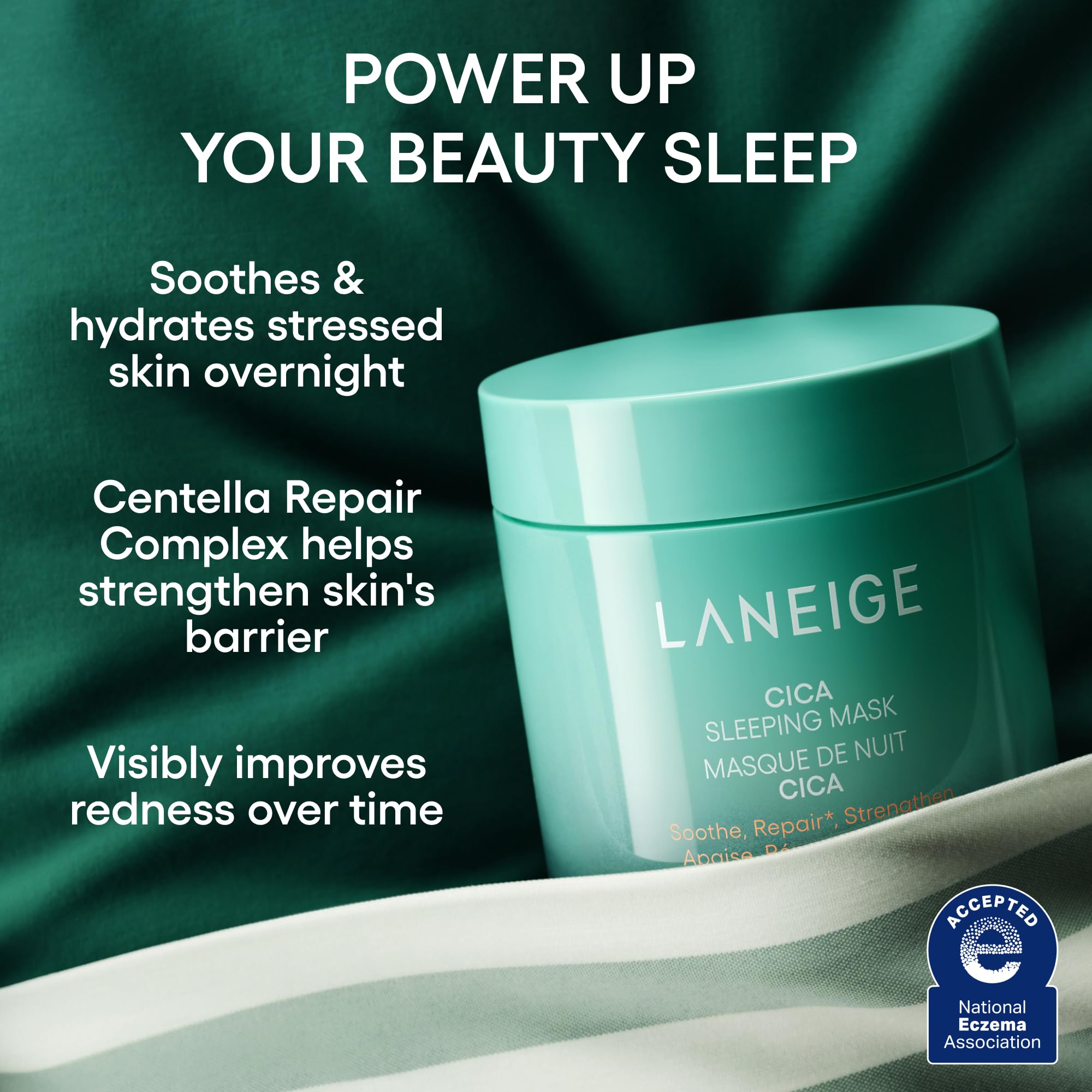 LANEIGE Cica Sleeping Mask: Korean Sensitive Skin Overnight Hydrating Balm Cream Face Mask with Centella Asiatica for Soothing Nourishment & Barrier Repair| Korean Skin Care - Elefair Tech Official Product View 4