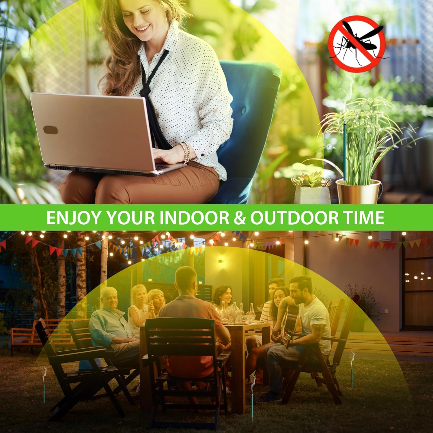BugBai mosquito repellent outdoor patio set with 120 citronella oil mosquito coils for effective outdoor pest control