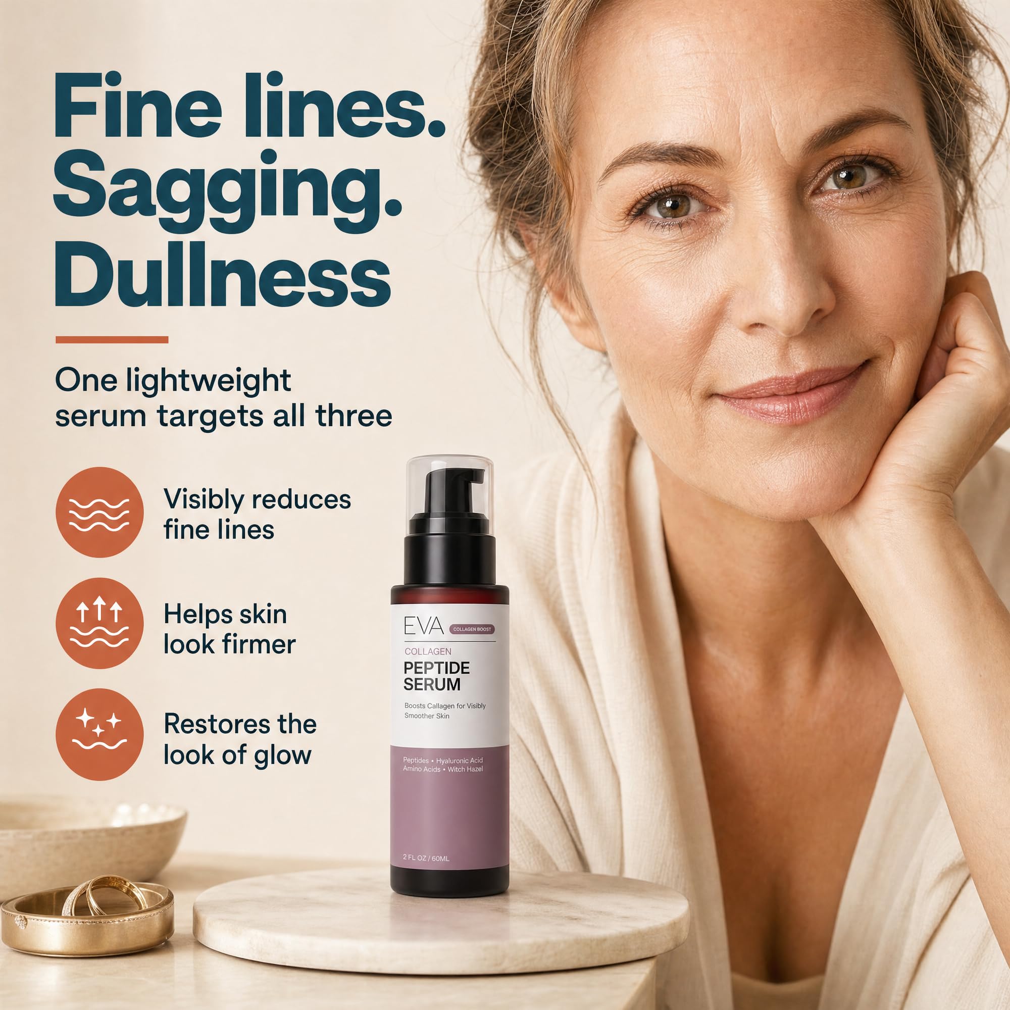 Eva Naturals Collagen Multi Peptide Serum for Face, Copper Peptides - Eva Naturals Official Product View 4