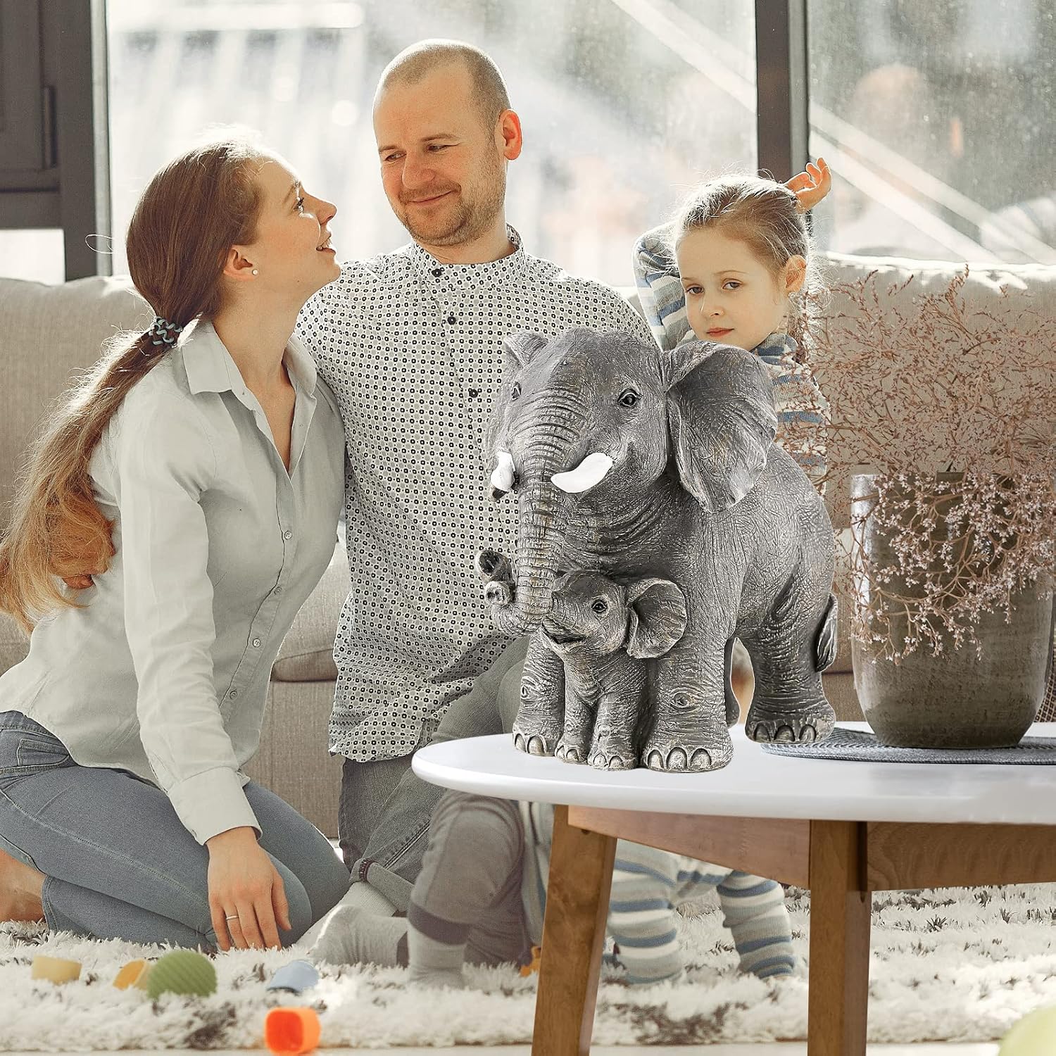 Ylncicn elephant statue decor for women, featuring a detailed elephant figurine suitable as a mom or gift item.