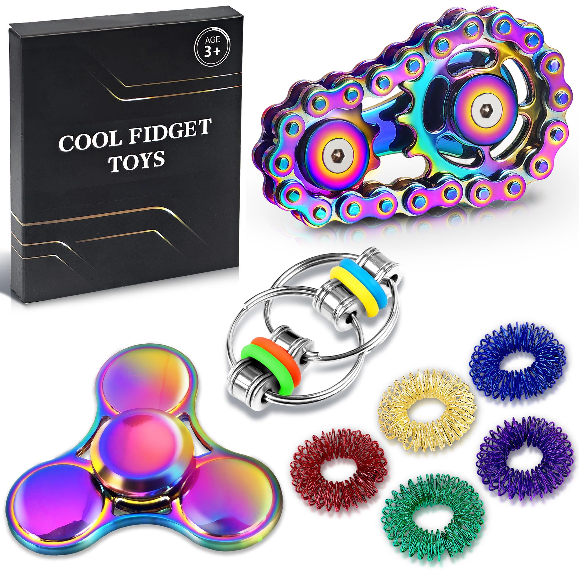 Chilvil 5 Pcs Fidget Toys Adults & Teen Metal Fidgets Spinner for by Chilvil - Angle View 7