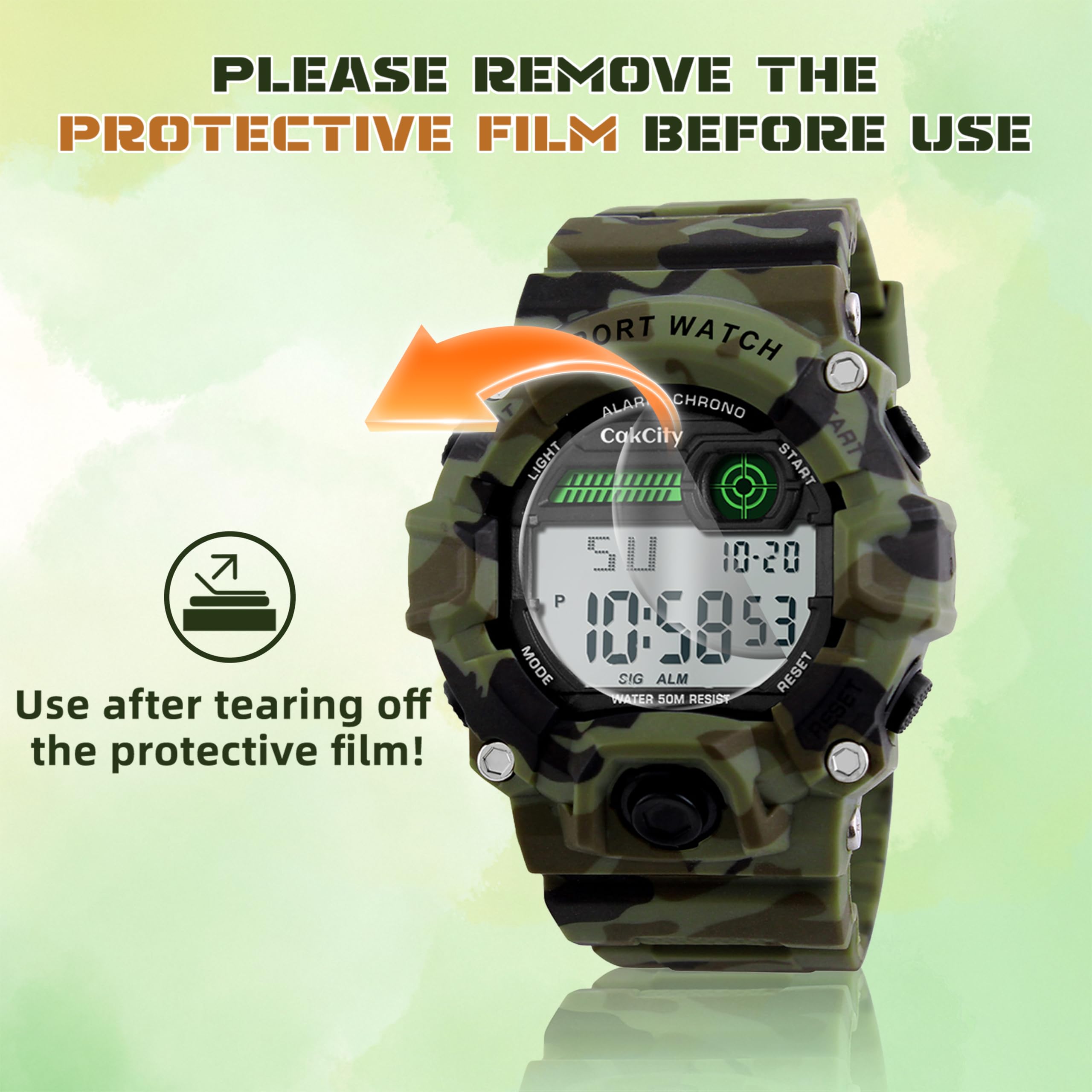 CakCity Boys Camouflage LED Sport Watch,Digital Military Wrist Kids Wa - View 6