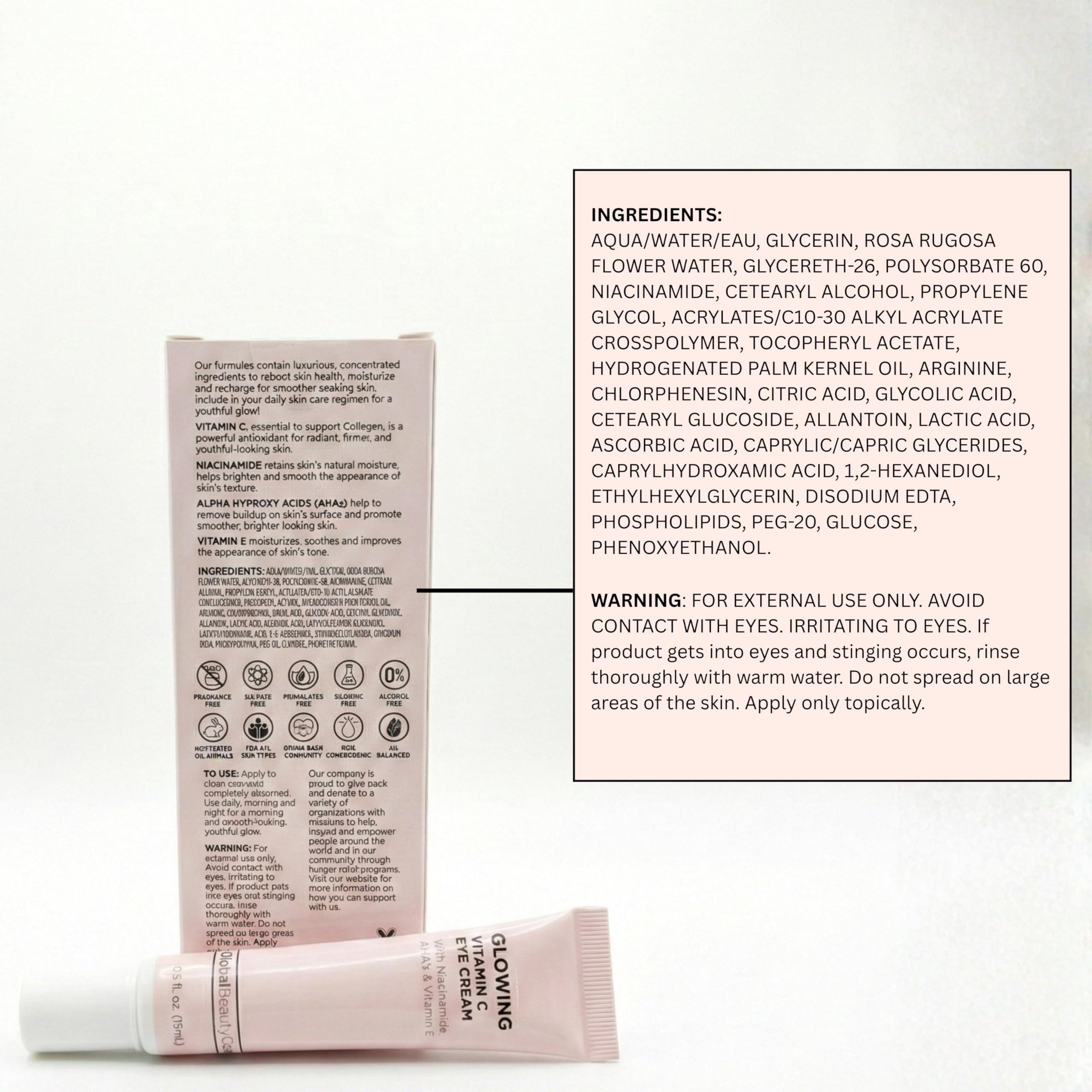 Global Beauty Care Glowing Vitamin C Eye Cream – Radiant Under - Global Beauty Care