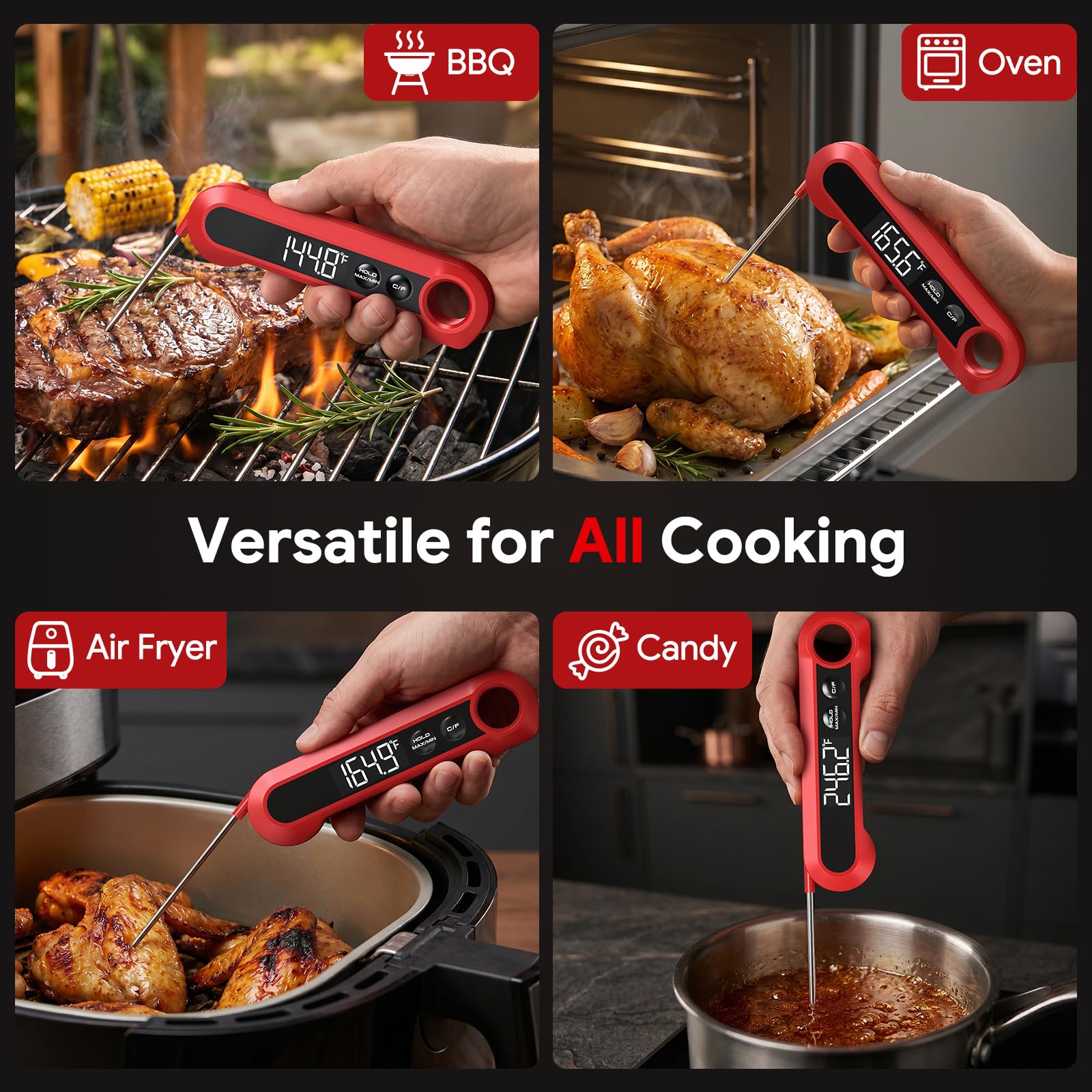 Tojasv Meat Thermometer Digital,1-2S Instant Read Thermometer for Cooking, Grill - Tojasv Official Product View 8