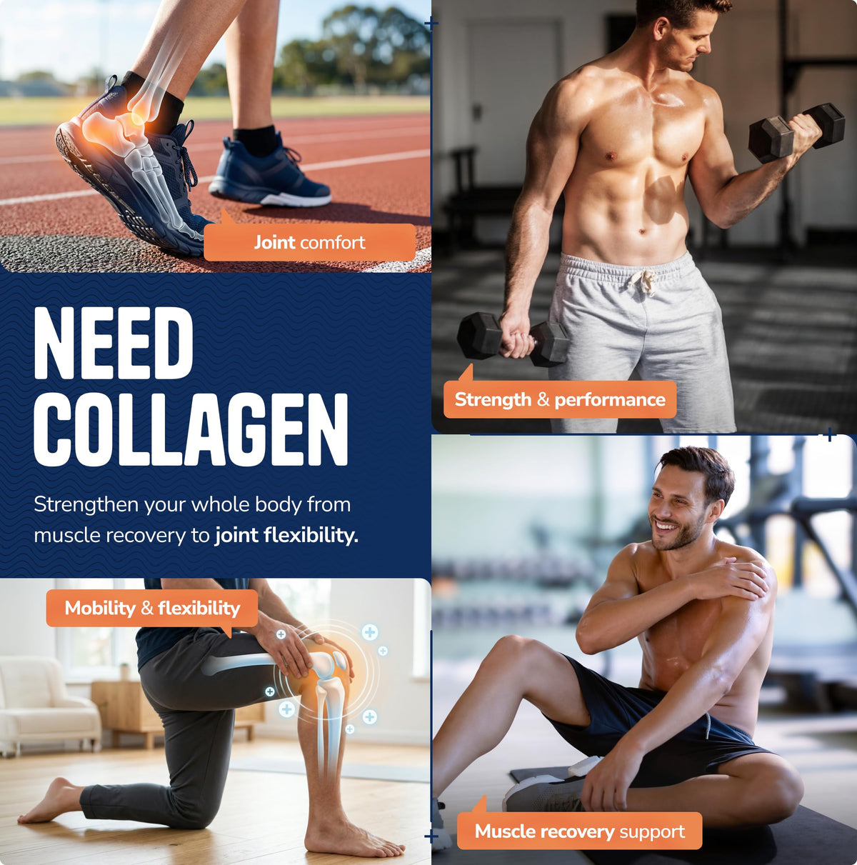 GLANZ Collagen Peptides for Men Hydrolyzed Powder Unflavored - GLANZ Official Imagery - 8