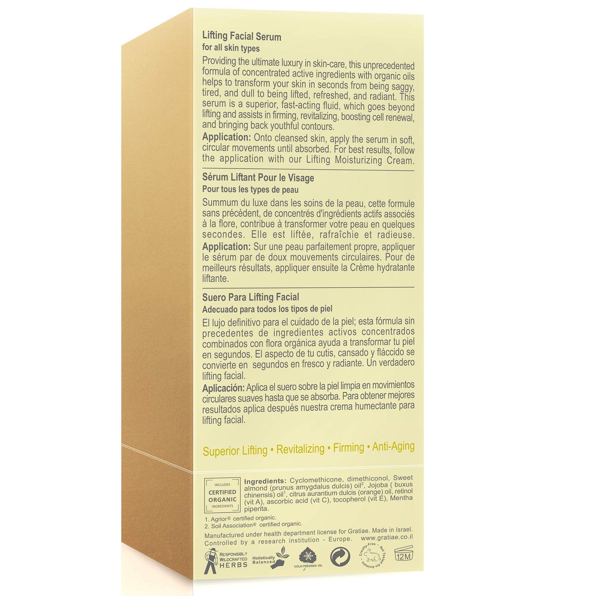 Gratiae organic lifting facial serum, Vitamin C serum, skin care, vitamin E - Gratiae Official Product View 5