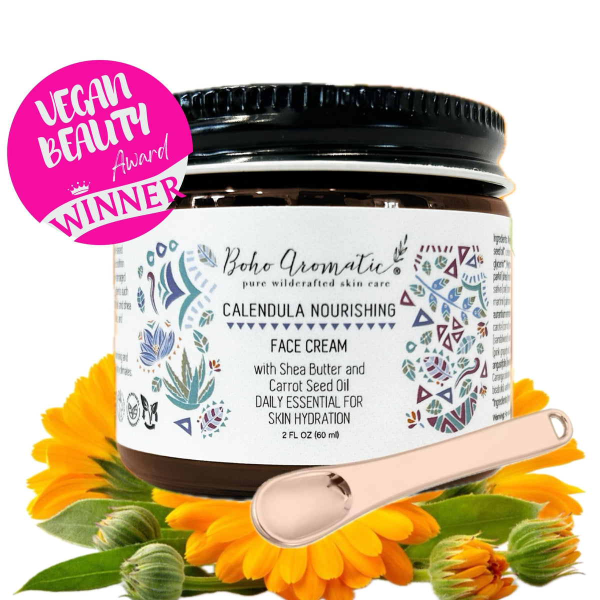 Calendula Nourishing Face Cream for Dry Skin Natural Organic - Boho Aromatic Official Imagery - 8