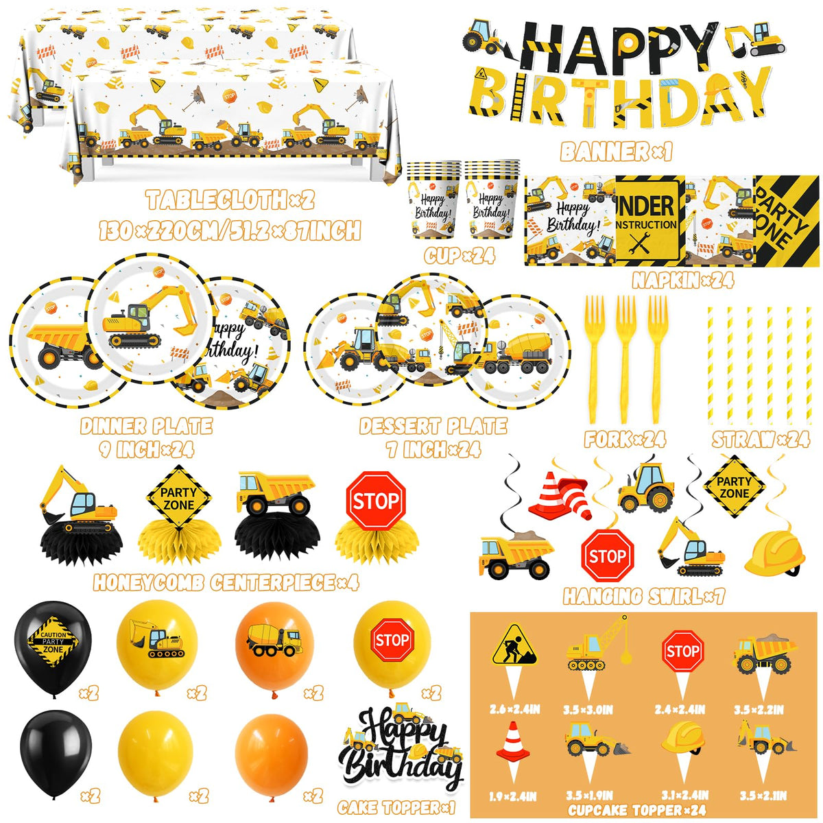 Construction Birthday Party Supplies All in 1 Construction - Juweked Official Imagery - 5