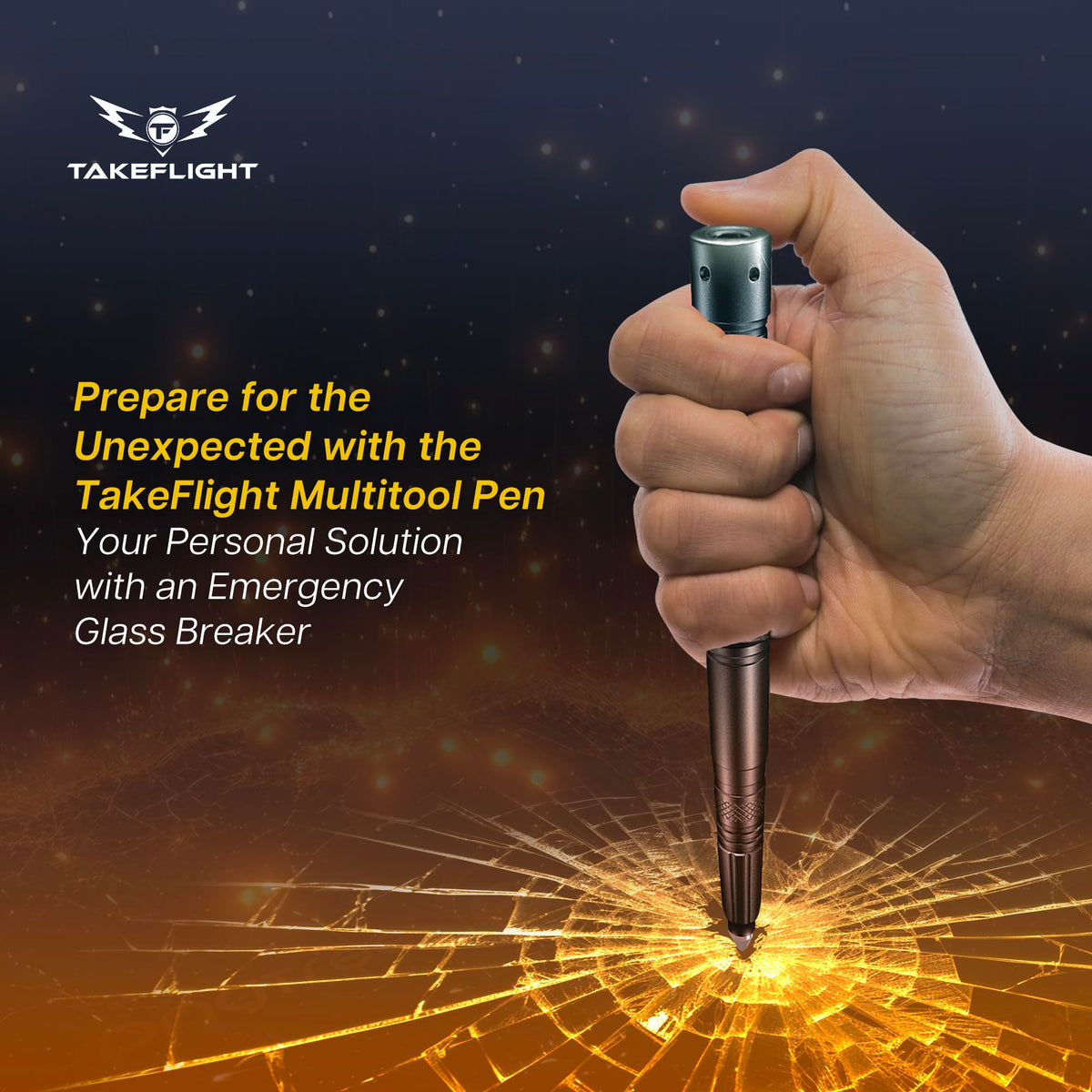Tactical Pen Self Defense Survival EDC Pen with LED - TF TAKEFLIGHT Official Imagery - 7
