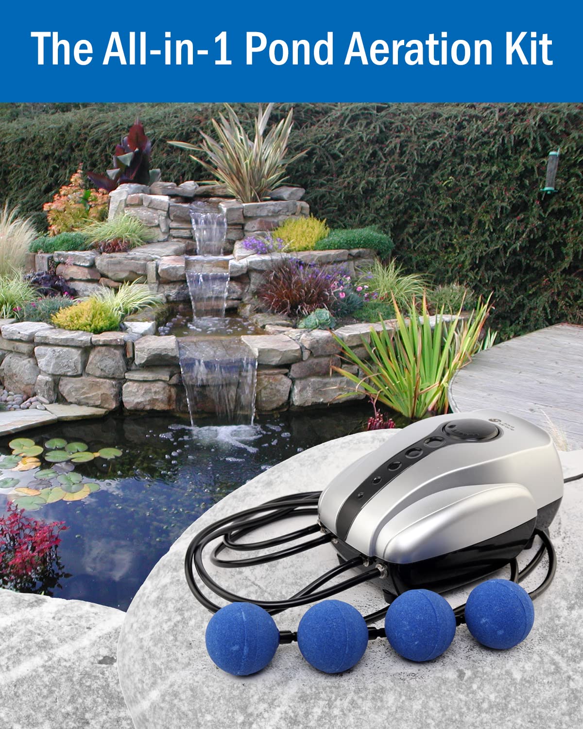 AquaMiracle All-in-One Koi Pond Aerator for Outdoor Ponds up to 2 - AquaMiracle Official Product View 2