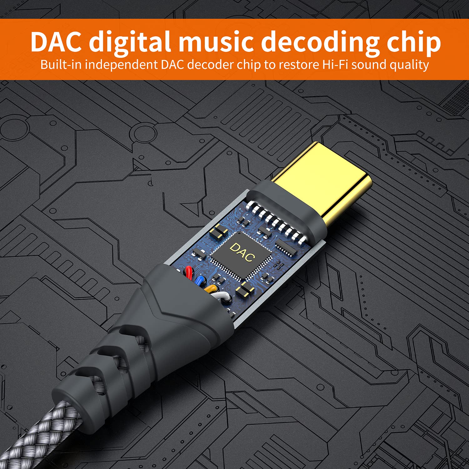 JXMOX USB C to 3.5mm Audio Aux Jack Cable  , Type C to 3.5mm Head - JXMOX Official Product View 5