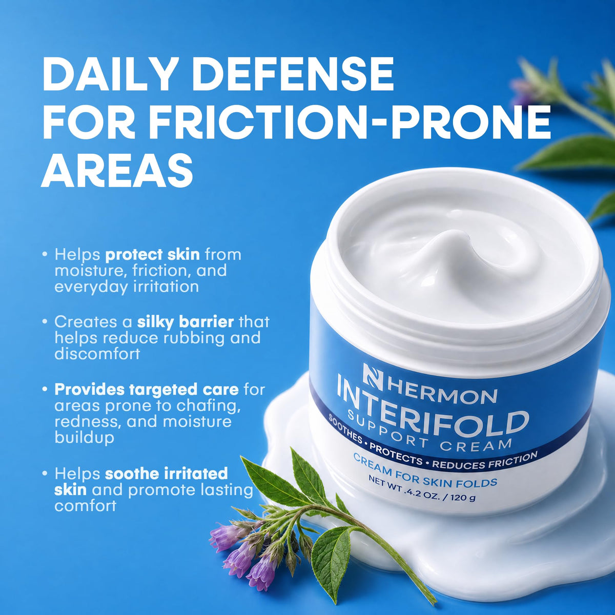 Hermon Intertrigo Cream for Skin Folds Skin Care Chafing - Hermon Official Imagery - 3