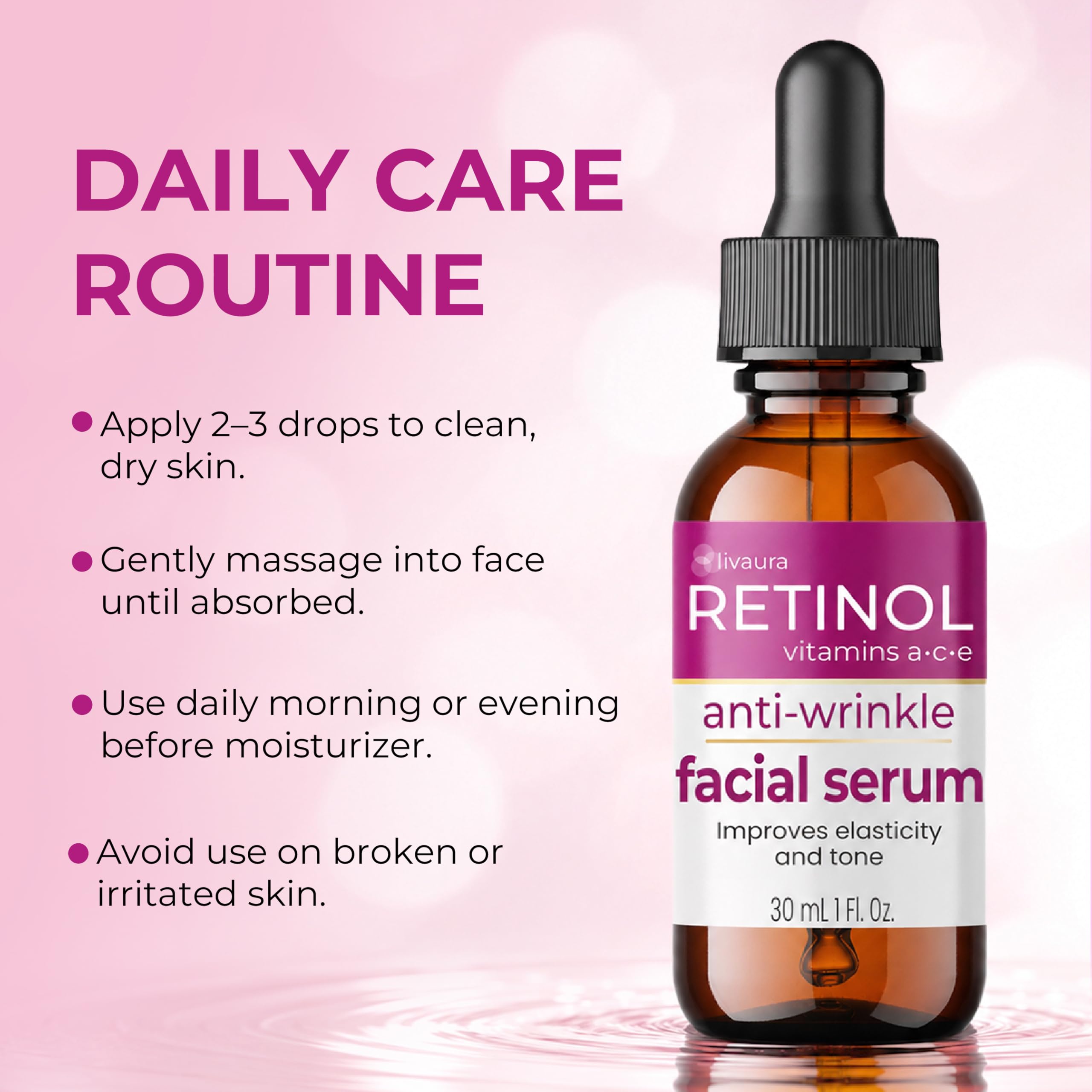 LIVAURA Retinol Face Serum - Anti Aging Serum for Dark Spots - Retinol Official Product View 7