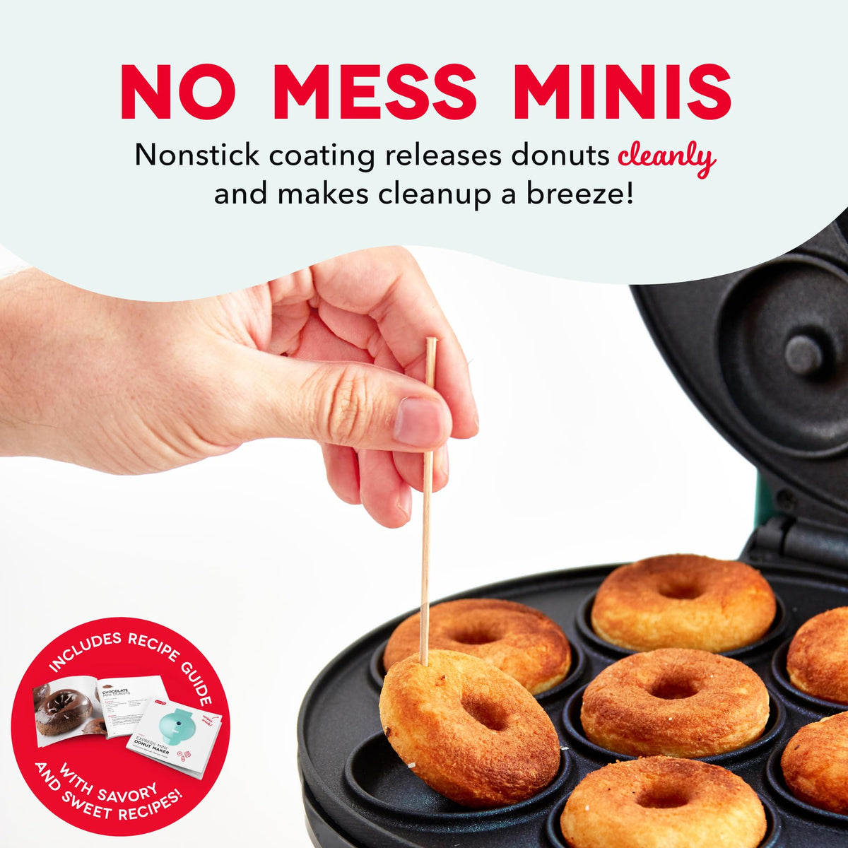 Dash Express Mini Donut Maker 7 Donuts Aqua - DASH Official Imagery - 6