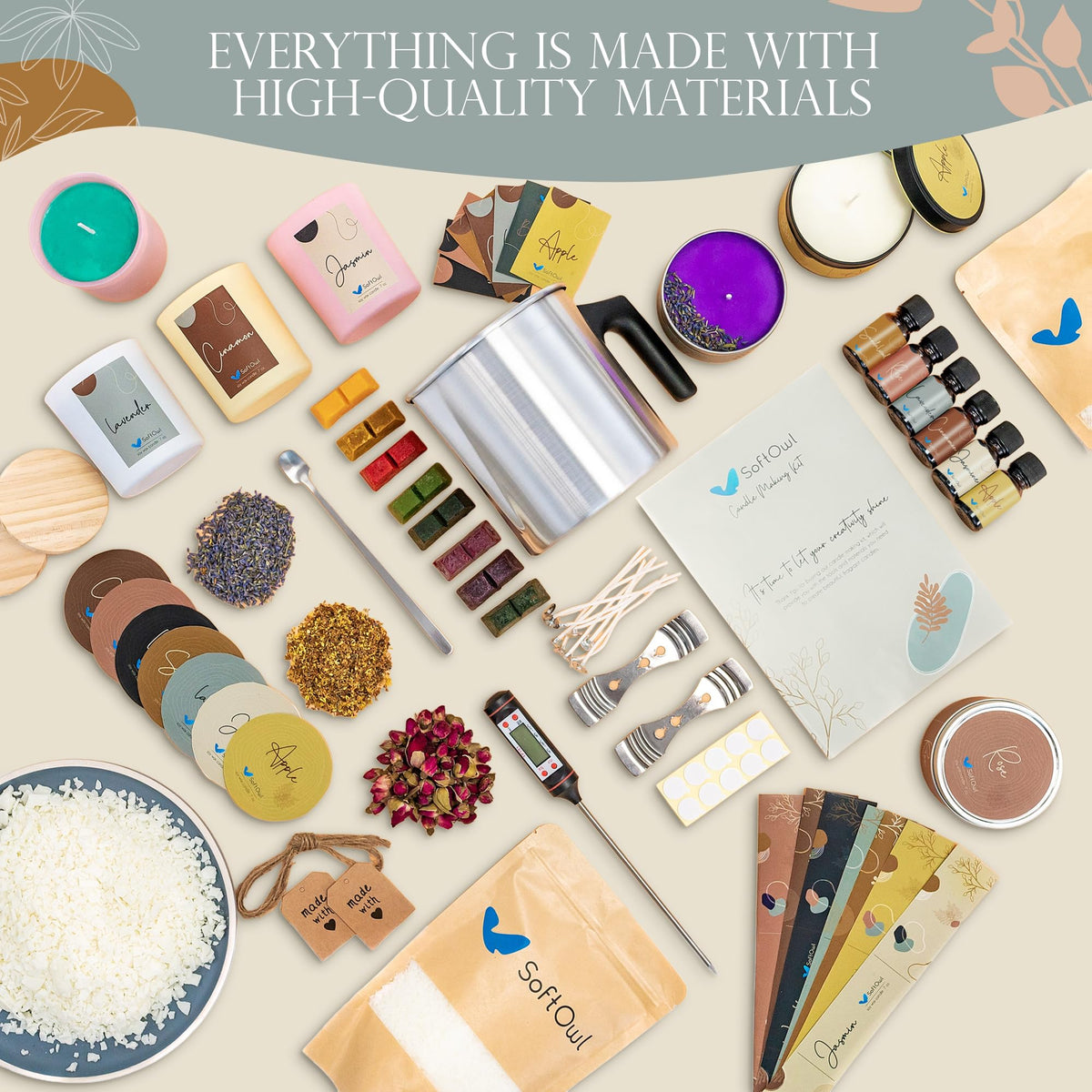 SoftOwl Premium Soy Candle Making Kit - SoftOwl Official Imagery - 6