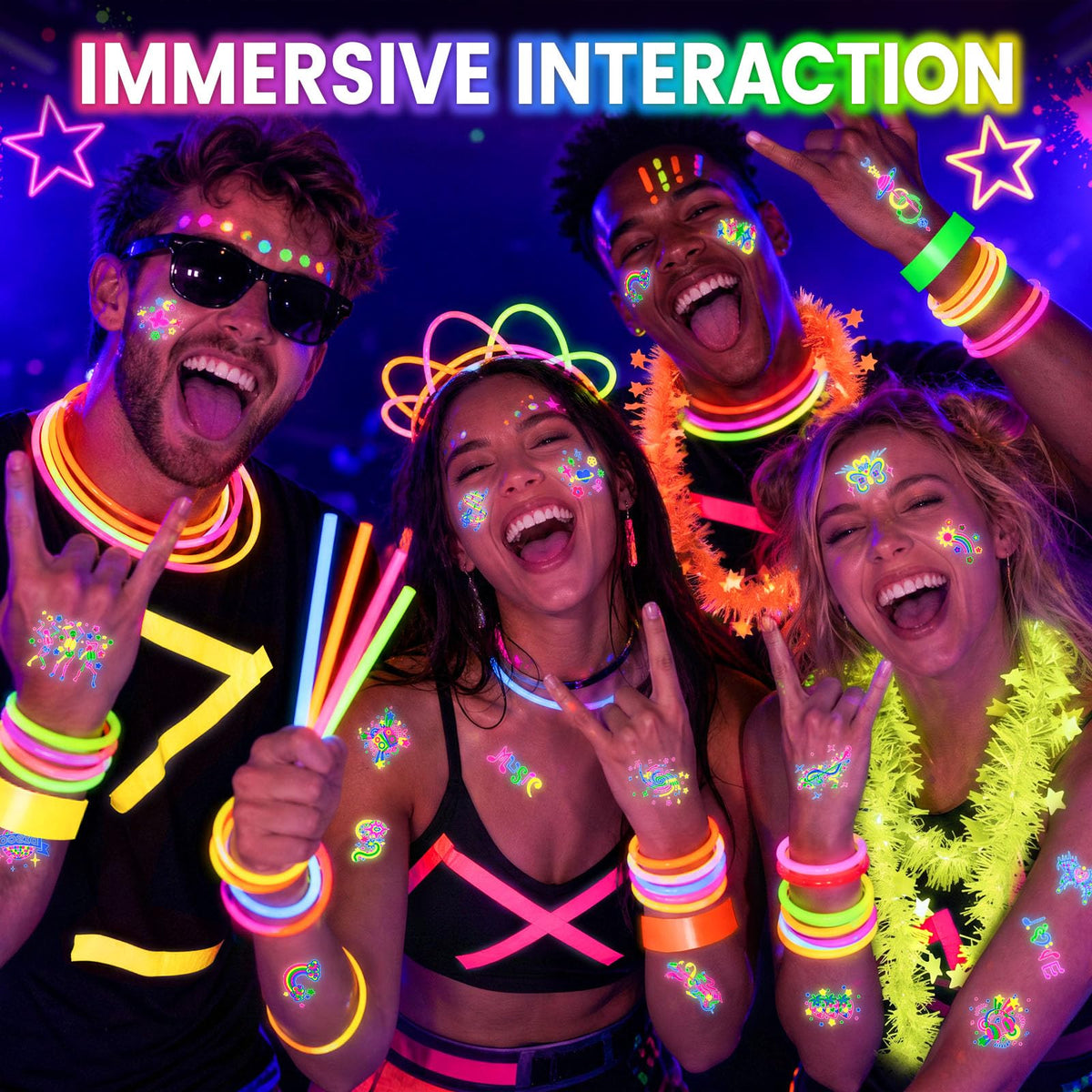 LovesTown 192PCS Glow in The Dark Party Decorations Kit with - LovesTown Official Imagery - 6