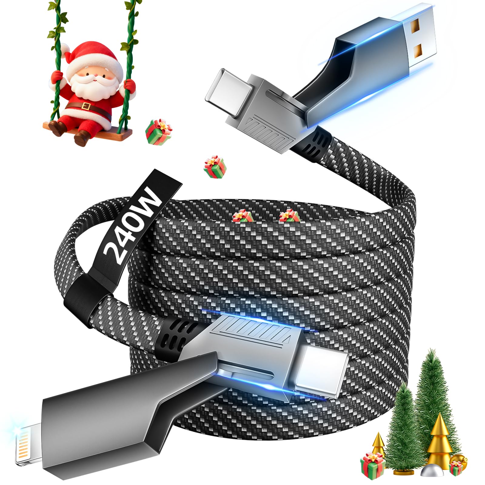 MPATIBY 3 in 1 USB Cable with 2 USB-C/IP, Multi Charging Cable for Multiple Devi - MPATIBY Official Product View 9