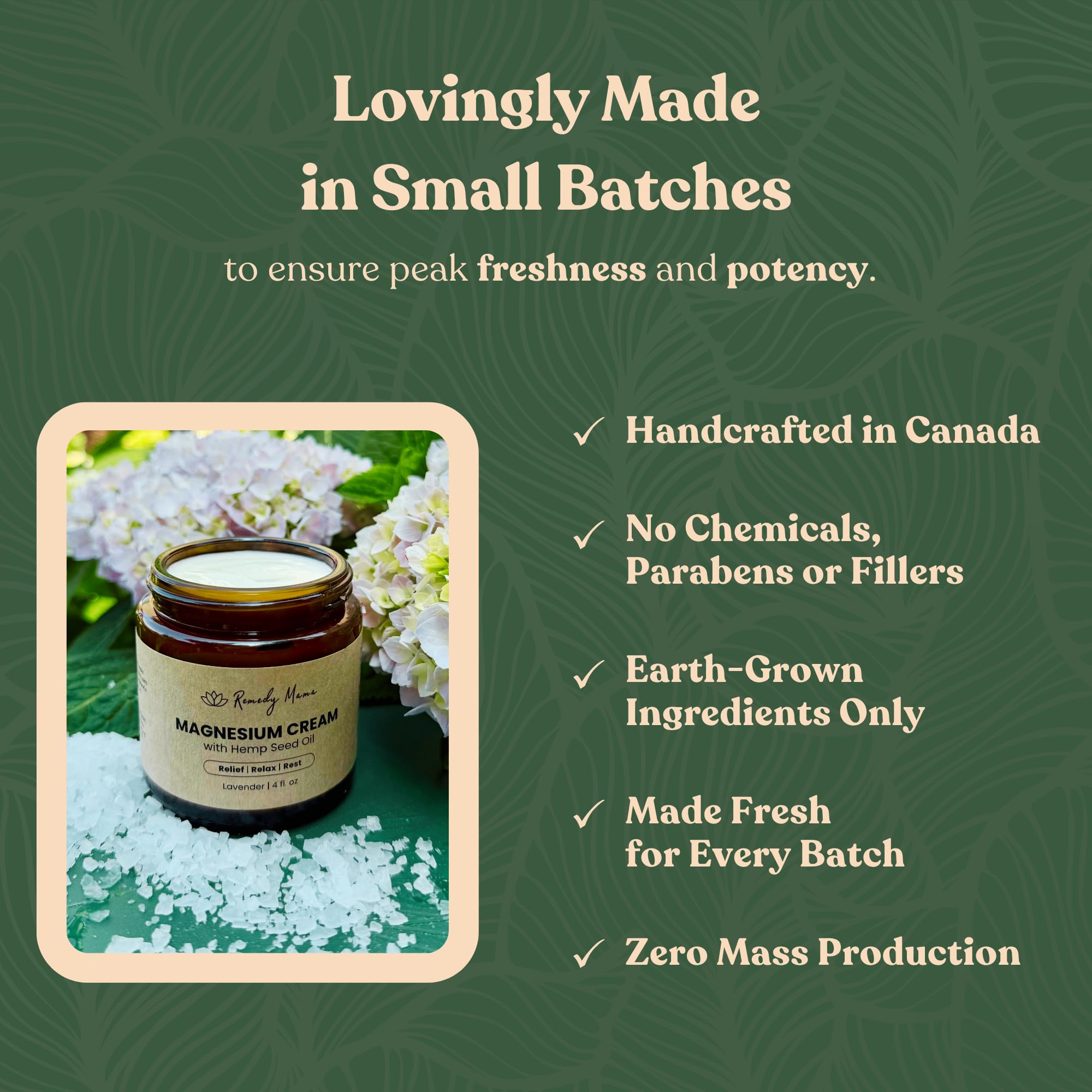Remedy Mama Magnesium Cream – Lavender 4oz Glass Jar
